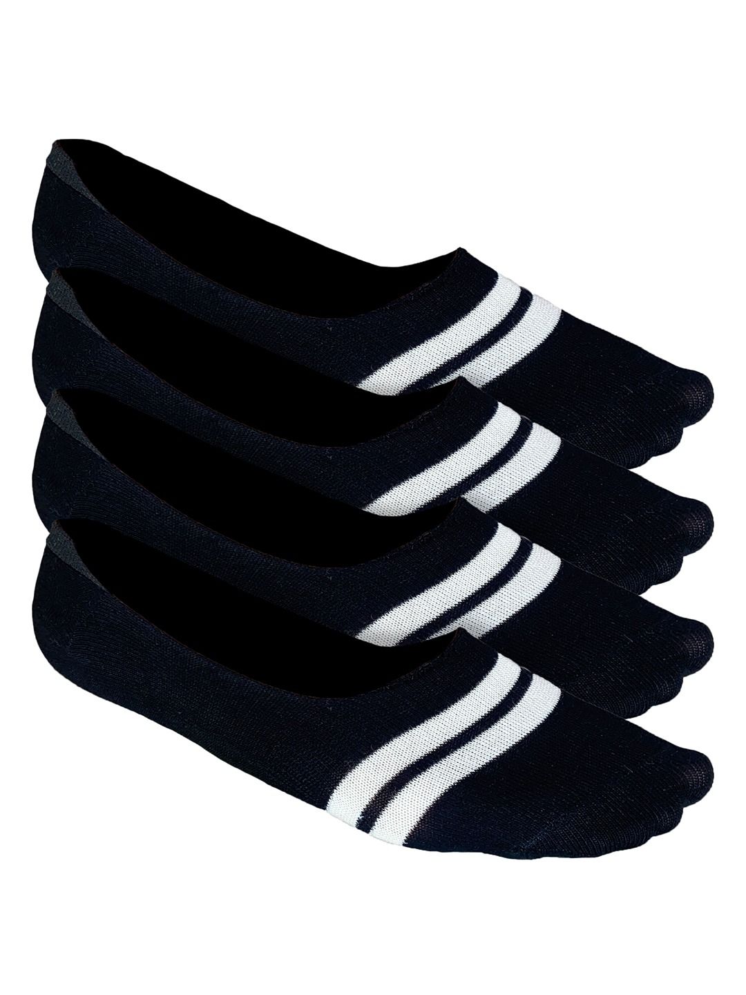 Heelium Men Striped Pack of 4 Odour Free Breathable Low Cut Bamboo No Show Socks-picture-29