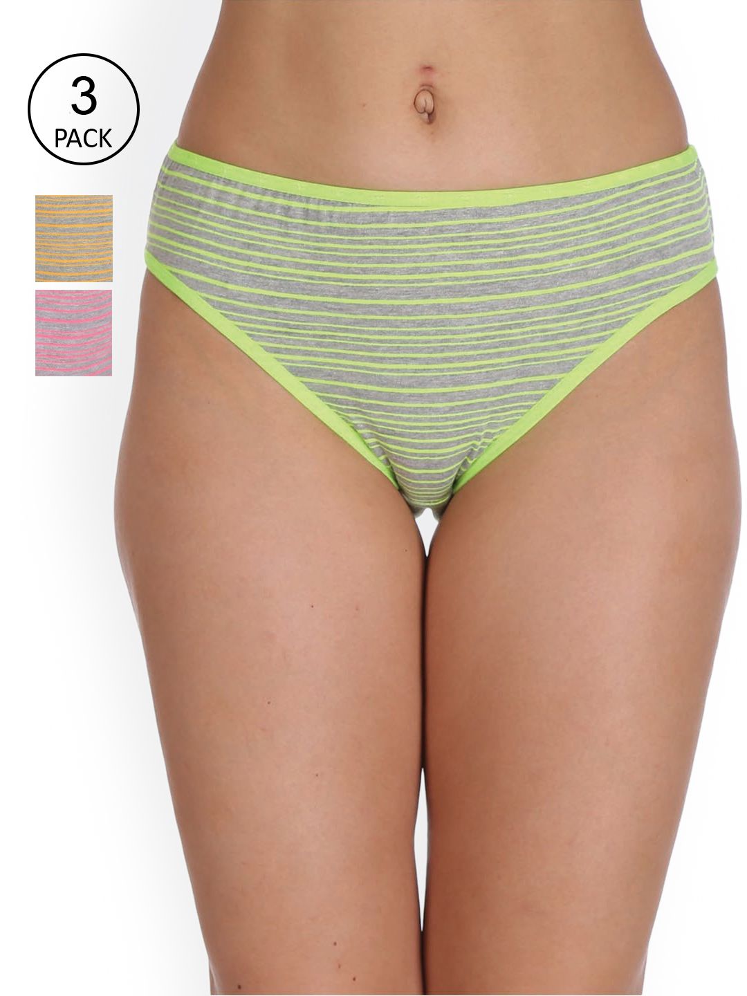 Reveira Women Pack Of 3 Assorted Cotton Hipster Briefs-picture-28