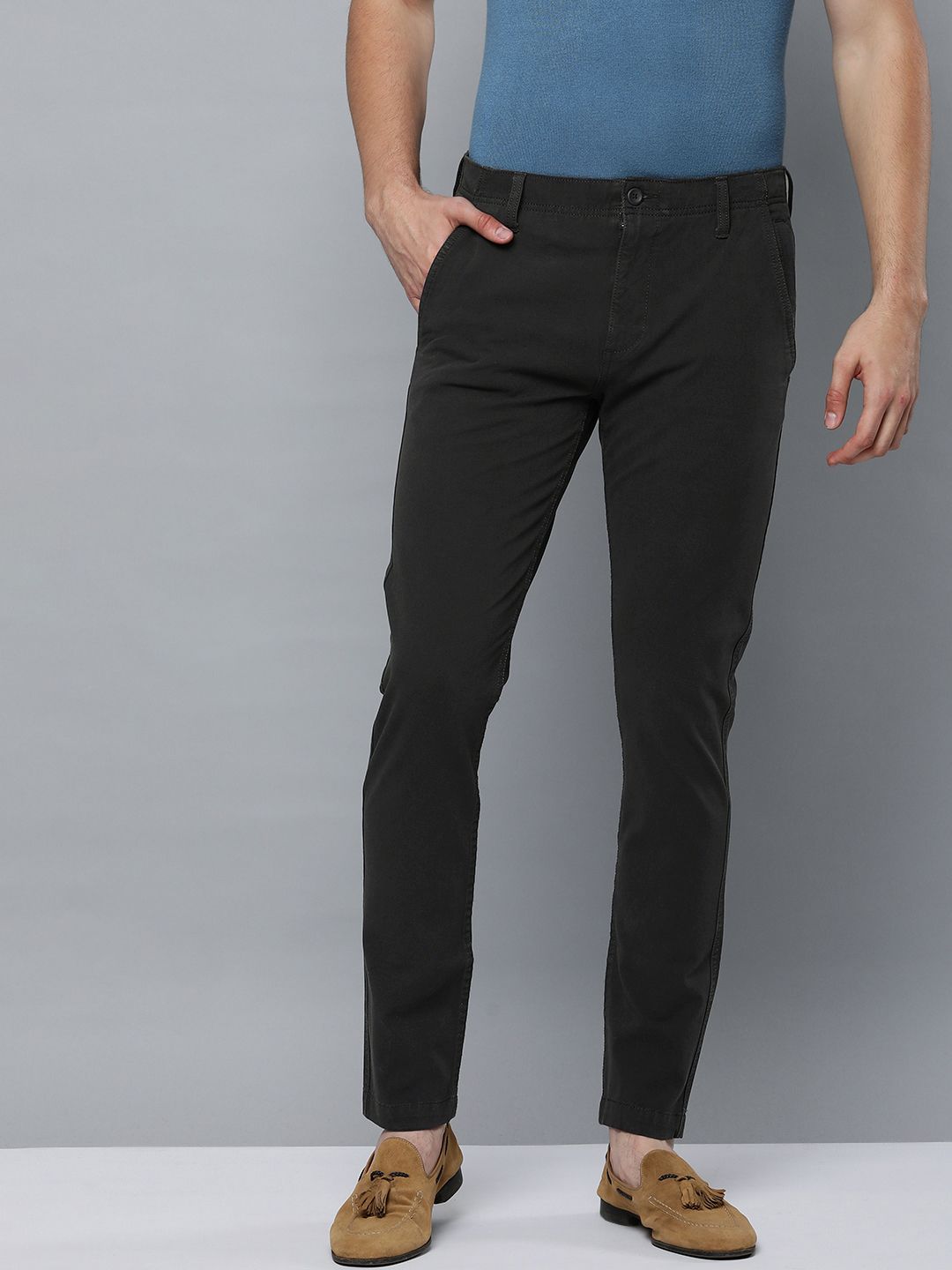 Levis Men Black 512 Slim Taper Fit Solid Mid Rise Chinos - Price History