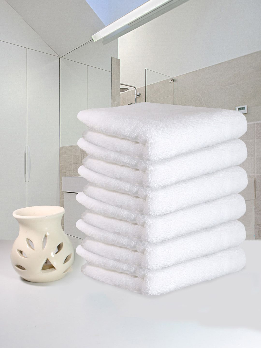 Heelium Pack Of 6 White Super Soft & Quick Absorbent 600 GSM Quick Absorbent Hand Towels-picture-19