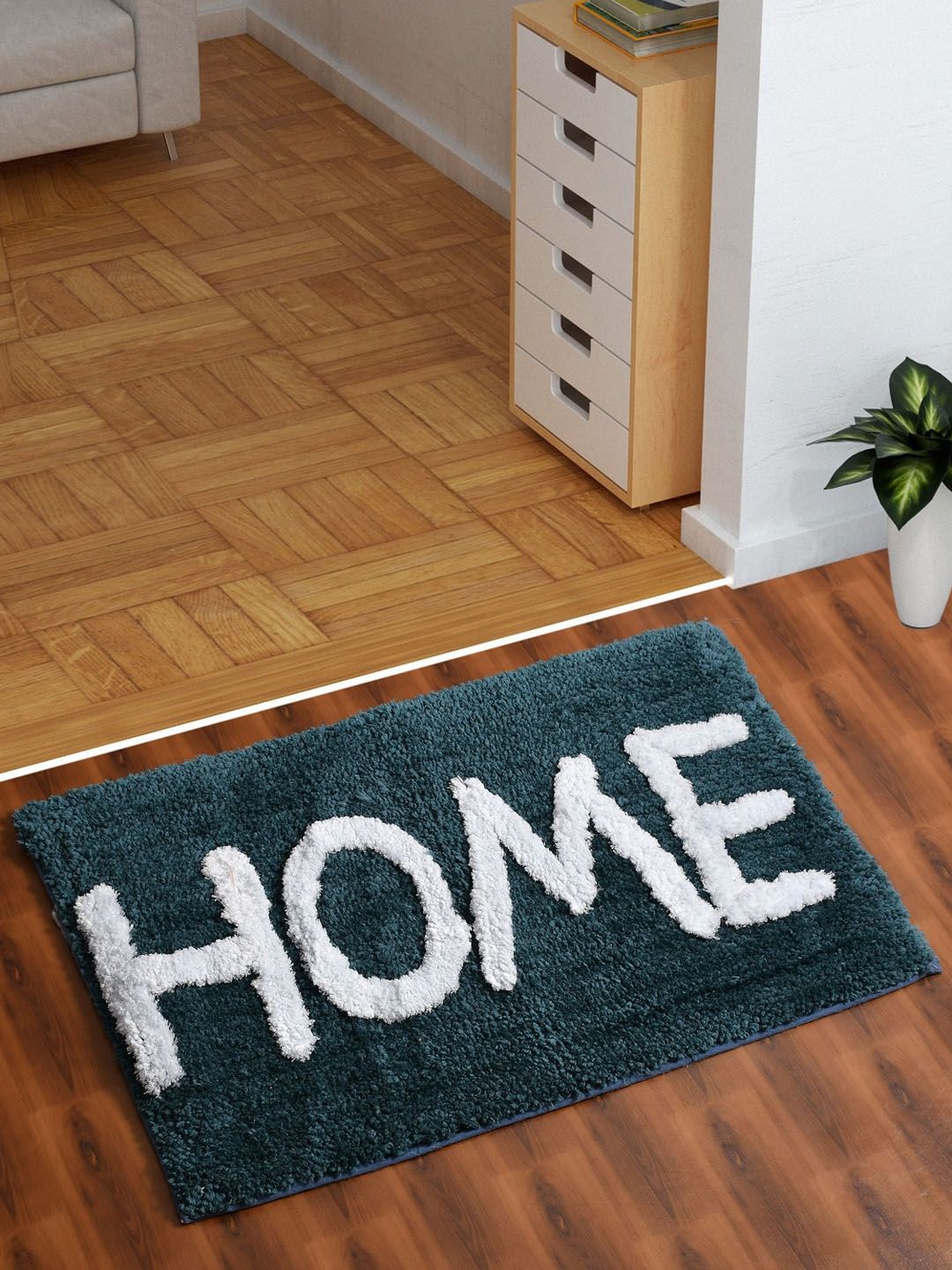 AEROHAVEN Teal & White Typography Anti-Skid 1850 GSM Microfiber Bath Mat-picture-39