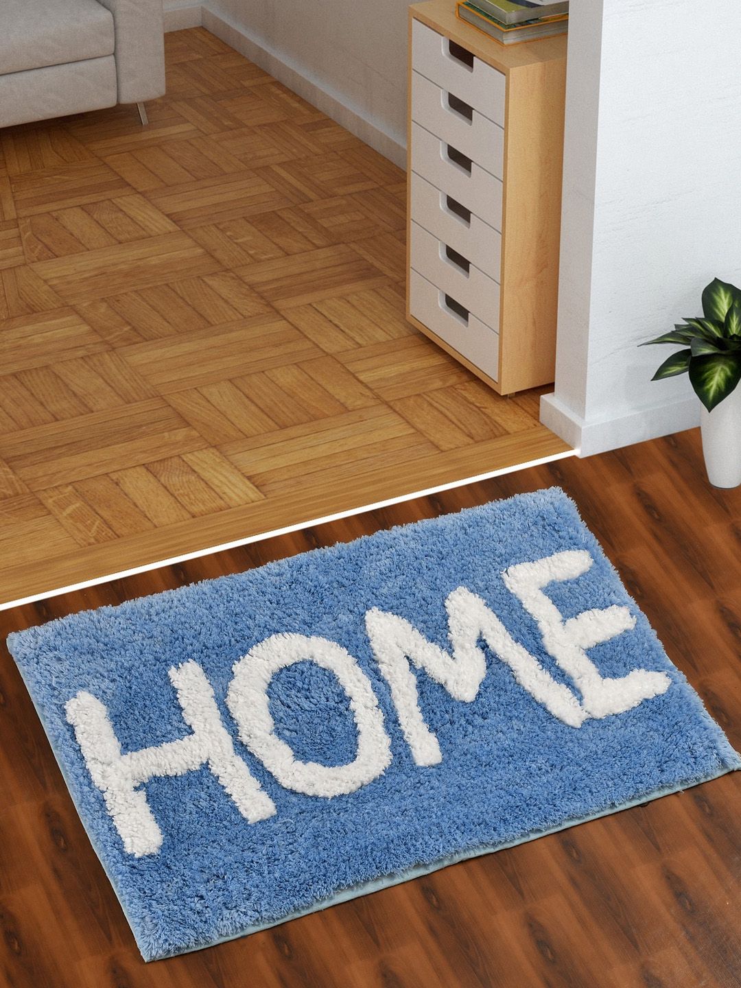 AEROHAVEN Turquoise Blue & White Home Design 1850 GSM Anti-Skid Microfiber Bath Mat-picture-11