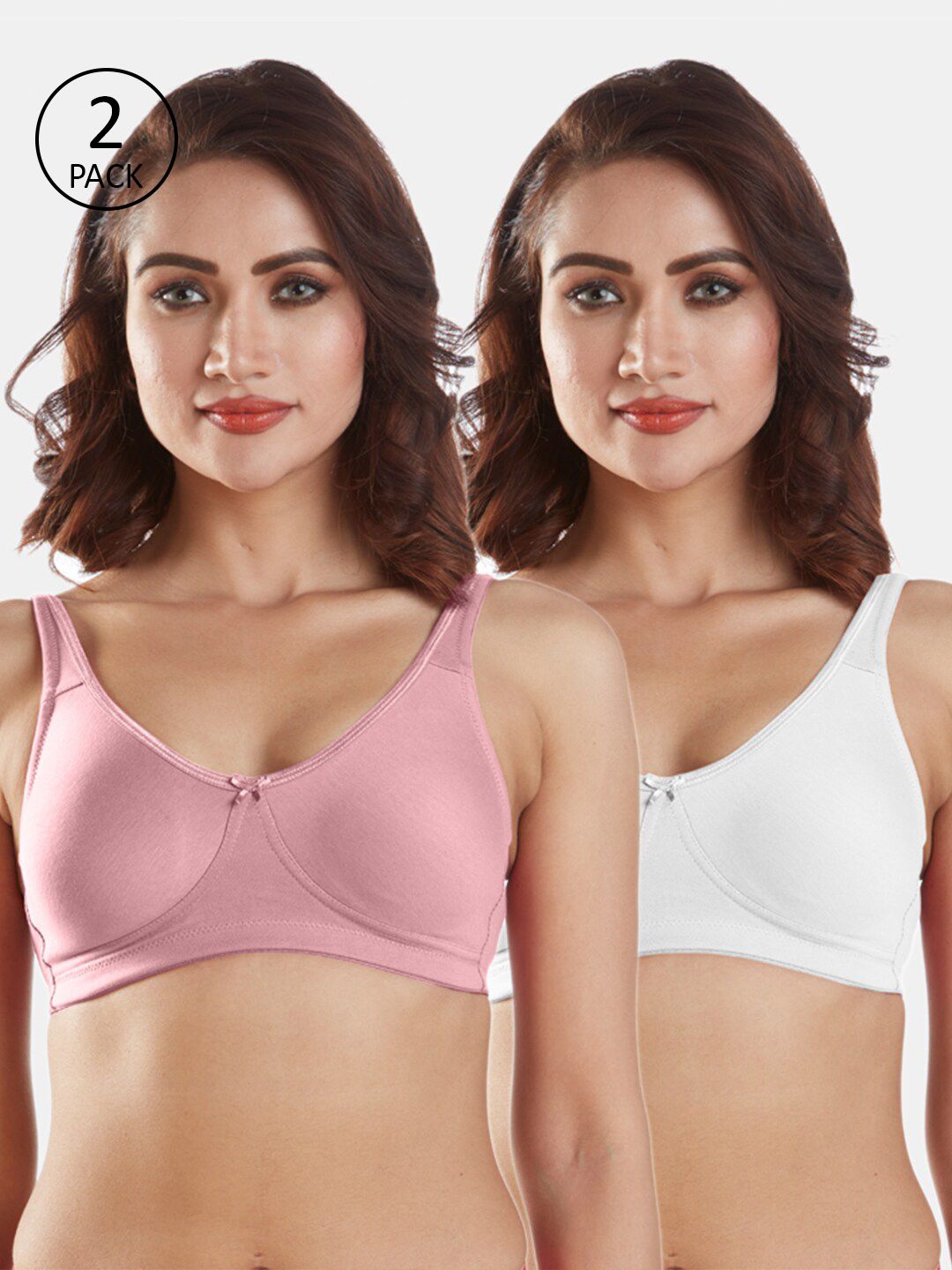 Sonari Pack Of 2 Pink & White Everyday Bra