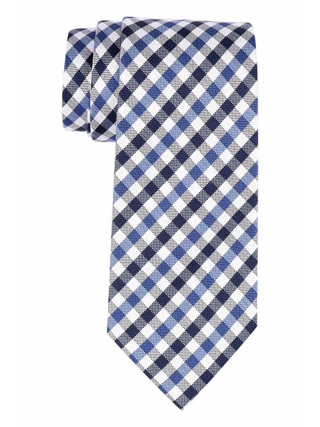 The Tie Hub Men Black & White Silk Checked Skinny Tie-image-5