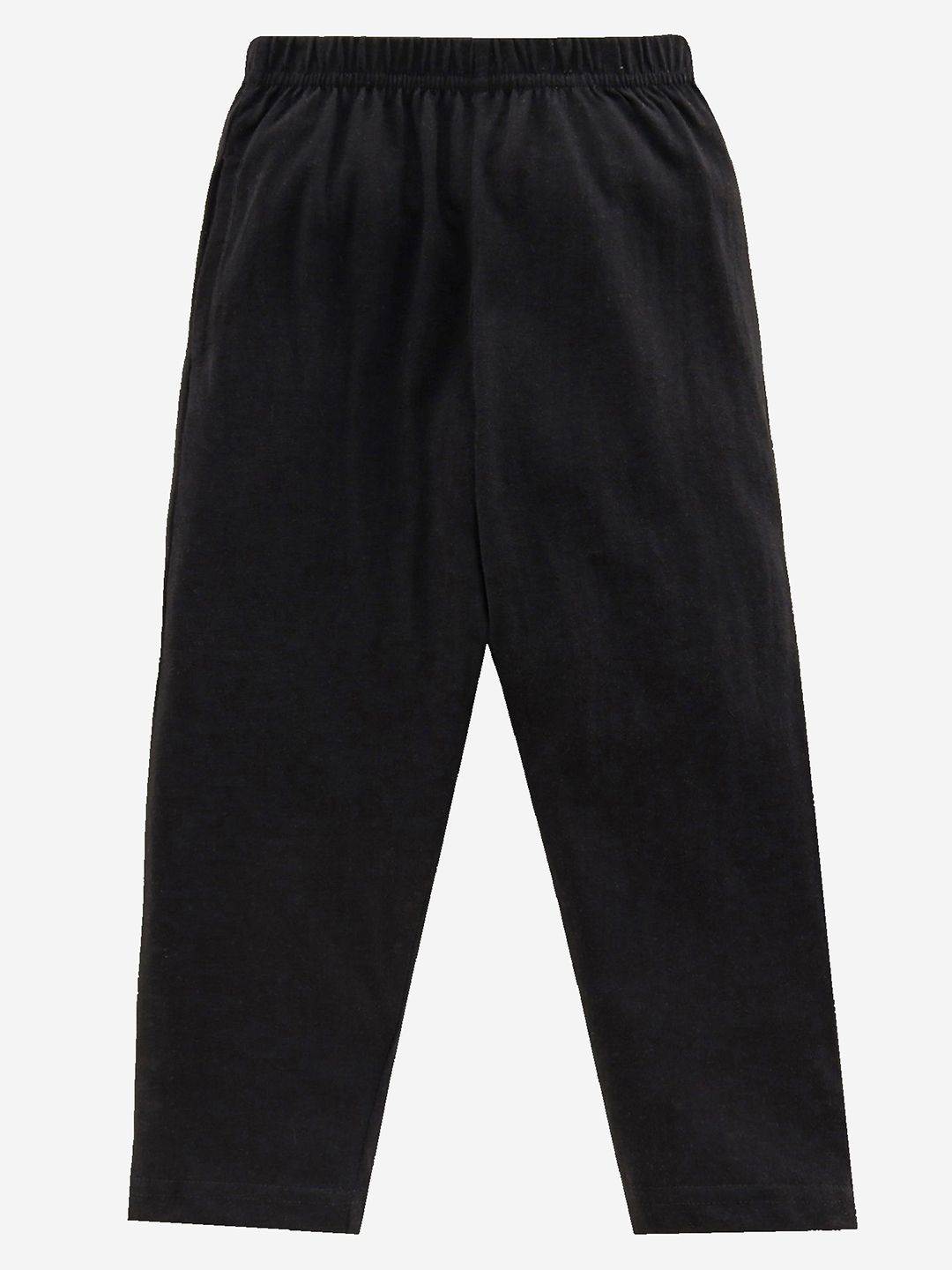 KiddoPanti Boys Black Solid Pure Cotton Lounge Pants
