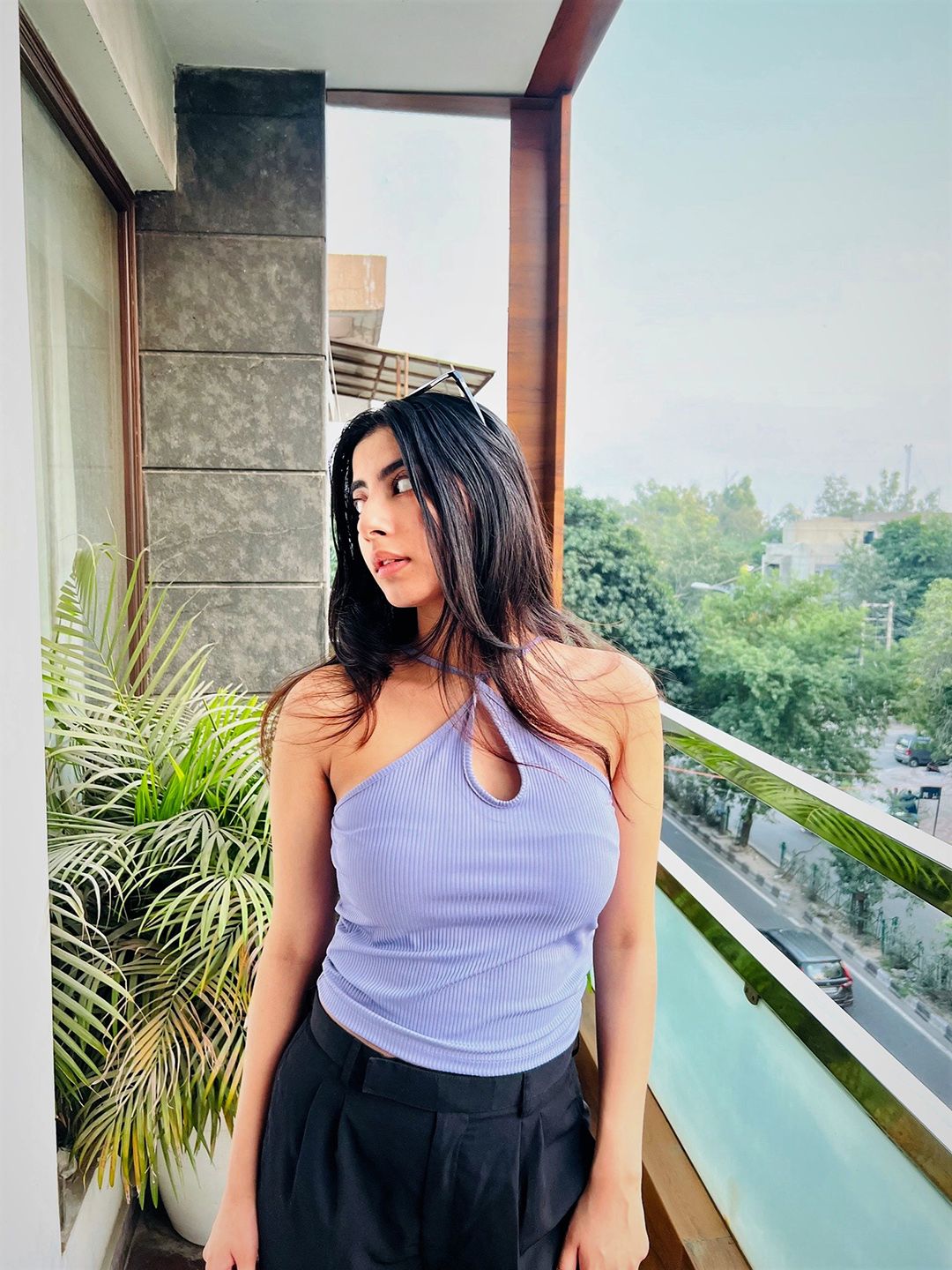 Tokyo Talkies Purple Strappy Solid Top-picture-36