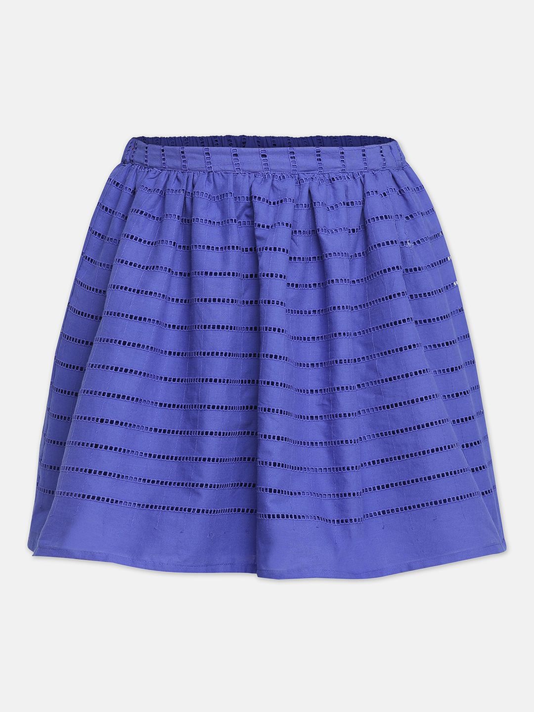 Oxolloxo Girls Blue Striped A-Line Knee-Length Skirt-picture-31