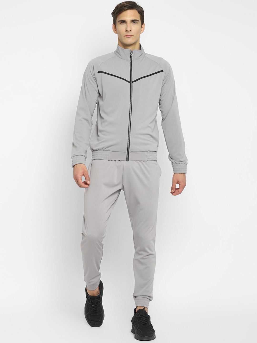 Yuuki Men Grey Solid Tracksuit-picture-33