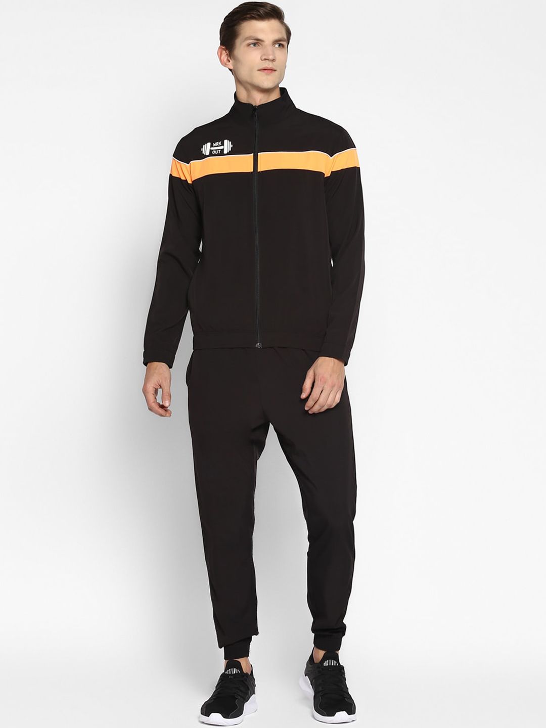 Yuuki Men Black & Orange Colourblocked Tracksuit-image-16