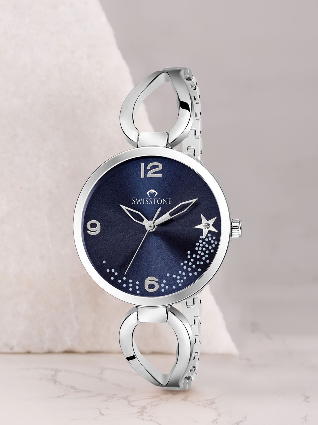 SWISSTONE Women Blue Brass Embellished Dial & Silver Toned Style Analogue Watch DZL153-BLU-picture-40