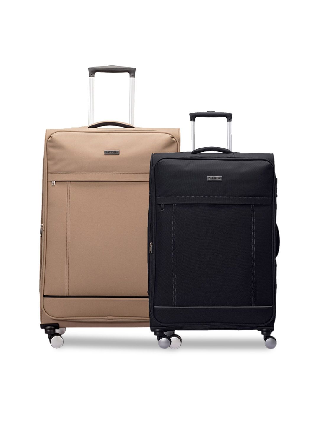 CARRIALL Pack of 2 Black & Beige Large & Medium Sized Luggage Combo-picture-42