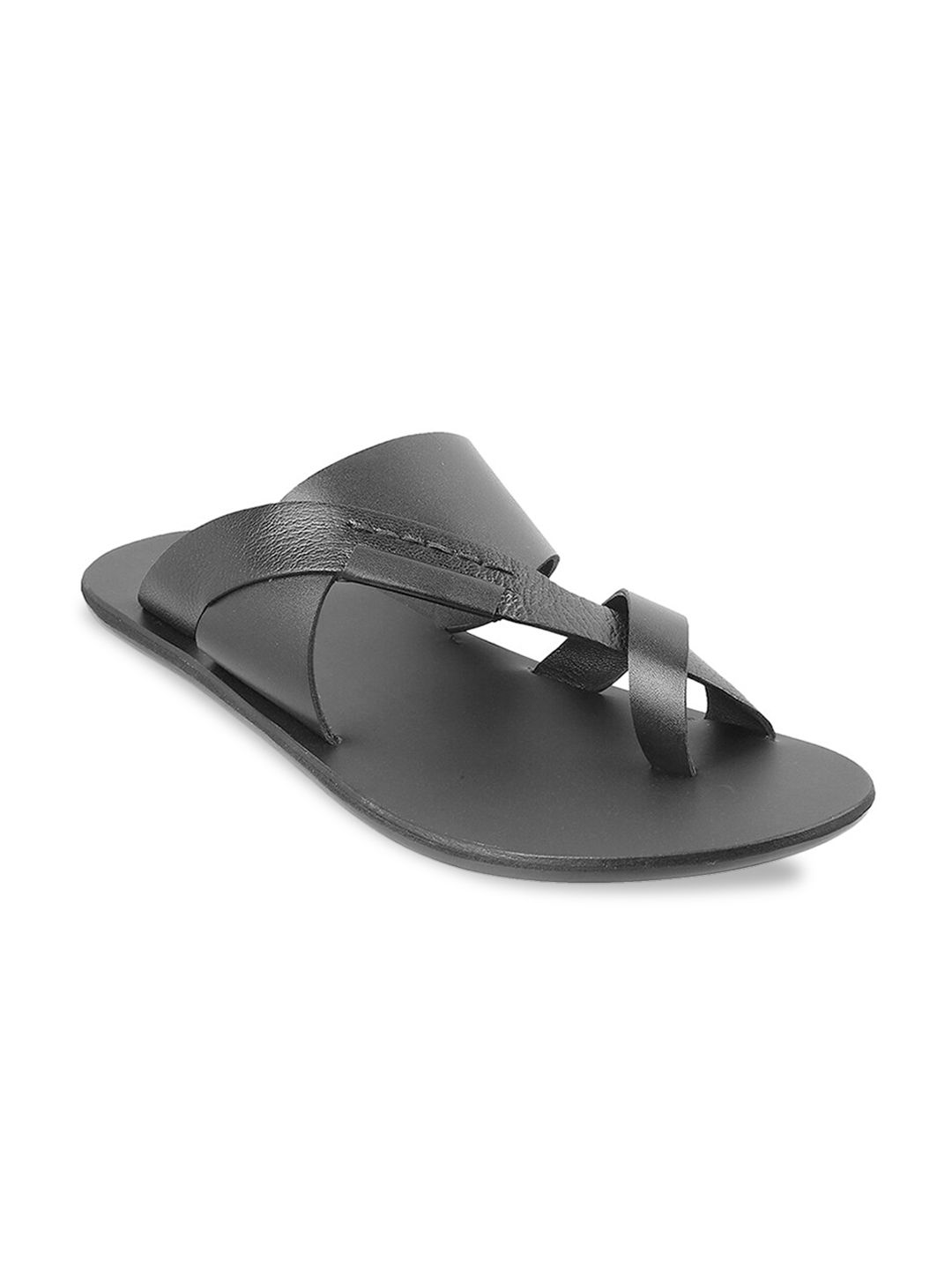 Metro Men Black Leather Comfort Sandals-picture-38