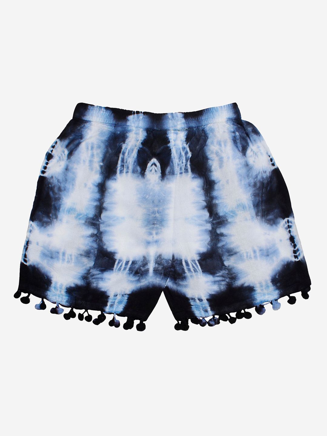 KiddoPanti Girls Navy Blue Washed Shorts-picture-45