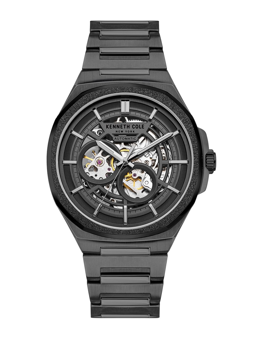Kenneth Cole Men Black Stainless Steel Bracelet Style Straps Analogue Automatic Watch-picture-10