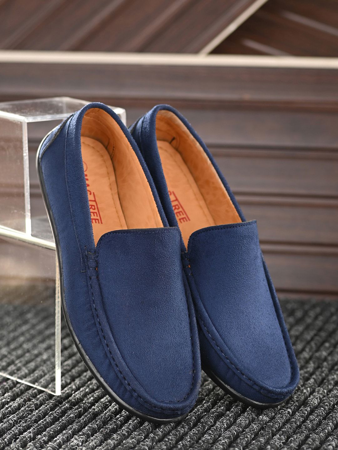 Mactree Men Navy Blue Suede Slip-On Sneakers-picture-31