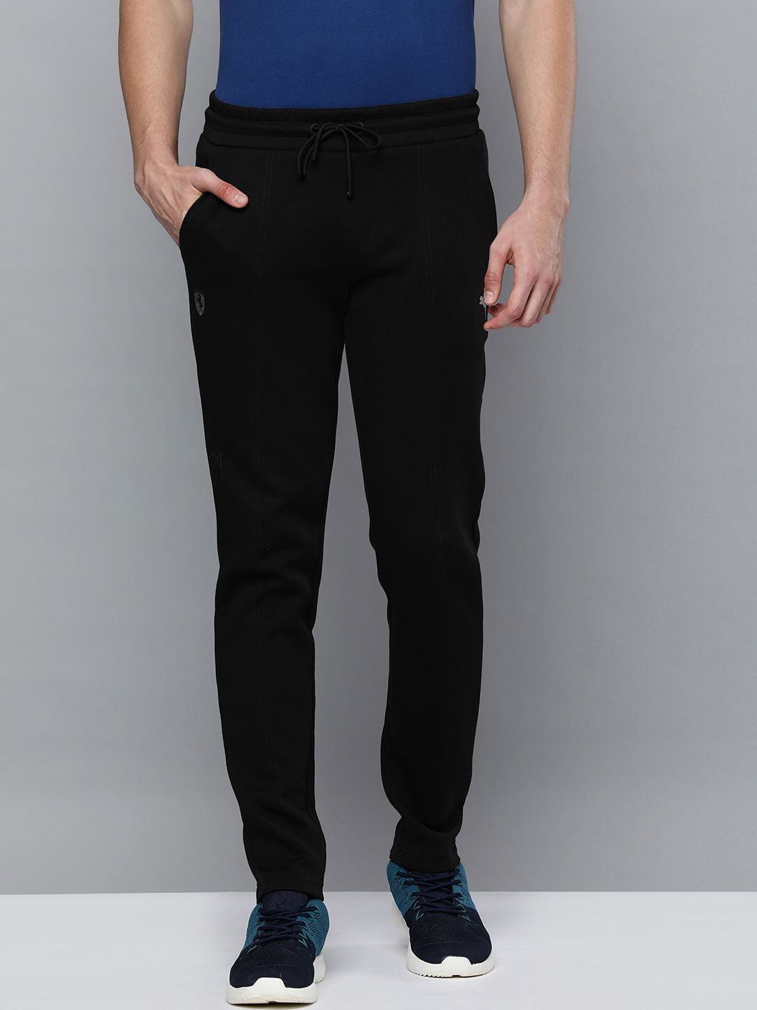 PUMA Motorsport Men Black Solid Scuderia Ferrari Style Open Cuff Sustainable Motorsports Track Pants-picture-12