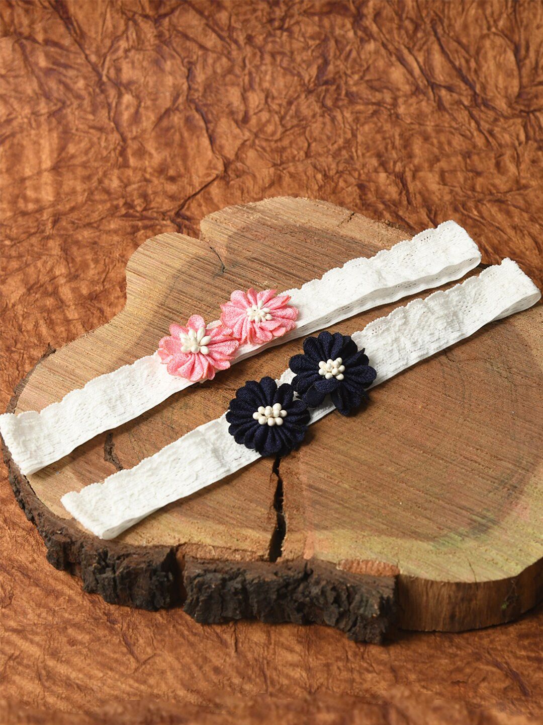 FUNKRAFTS Girls Pink & Black Pack of 2 Lace Hairband-picture-17