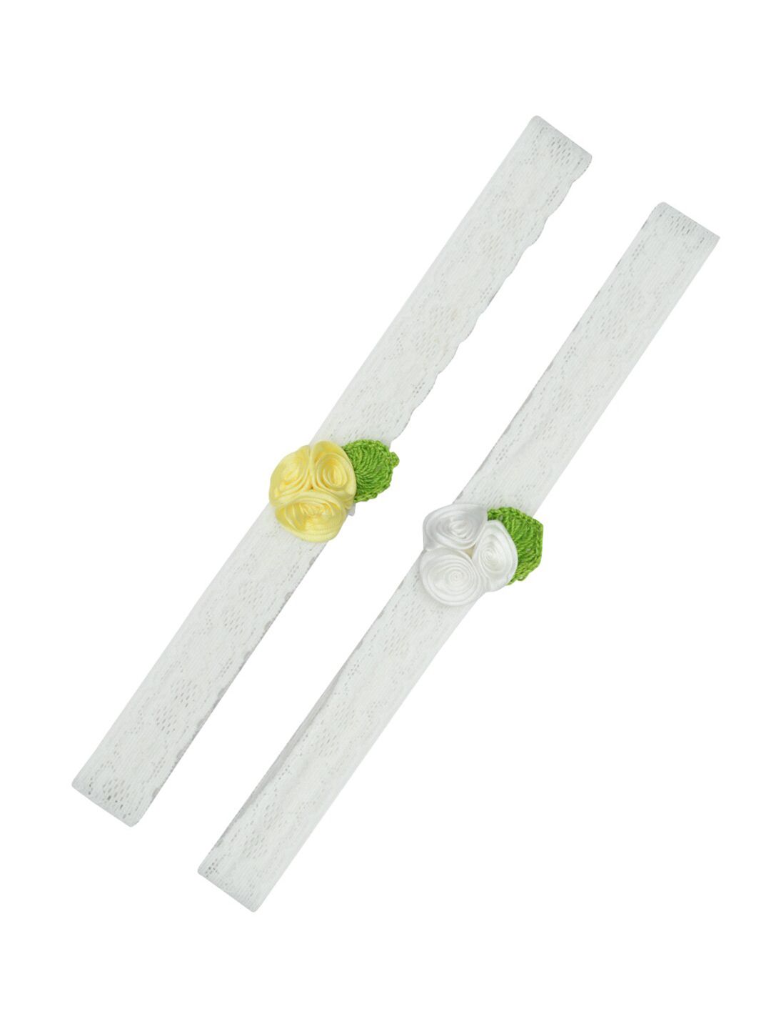 FUNKRAFTS Girls White Pack of 2 Lace Hairband-picture-16