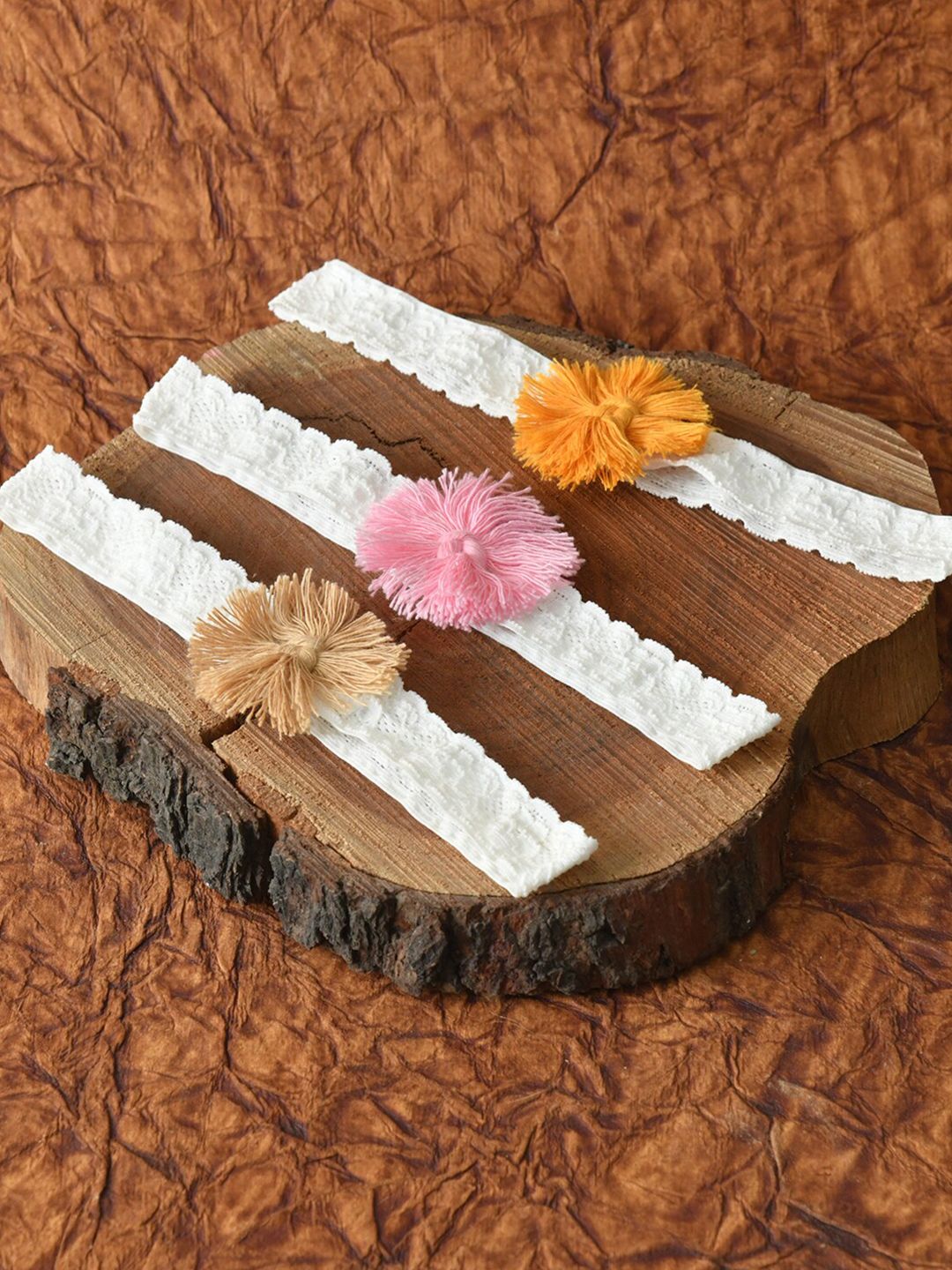 FUNKRAFTS Girls Multi-Color Set of 3 Lace Hairband-picture-49