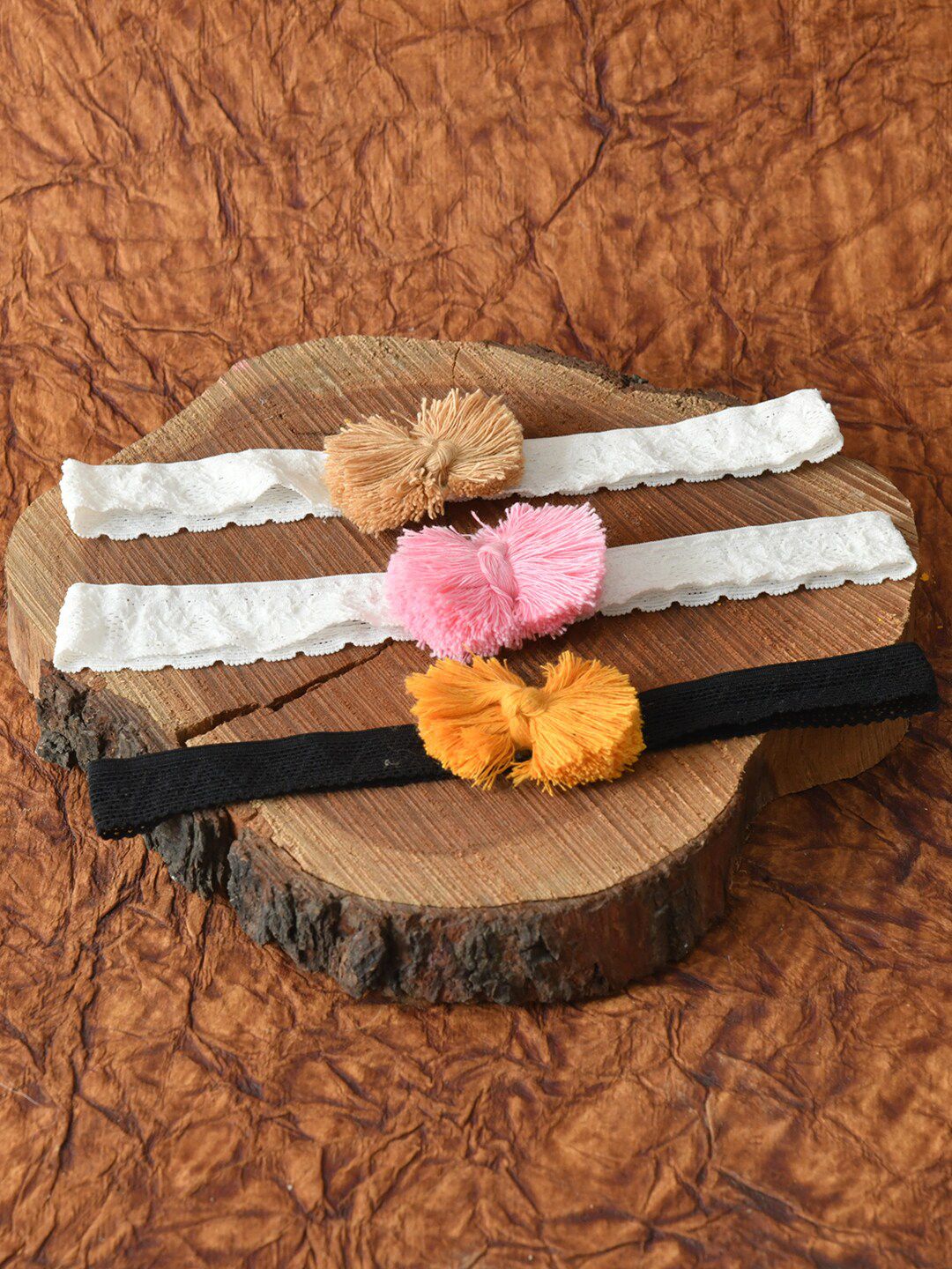 FUNKRAFTS Girls Pink & Orange Set of 3 Hairband-picture-54