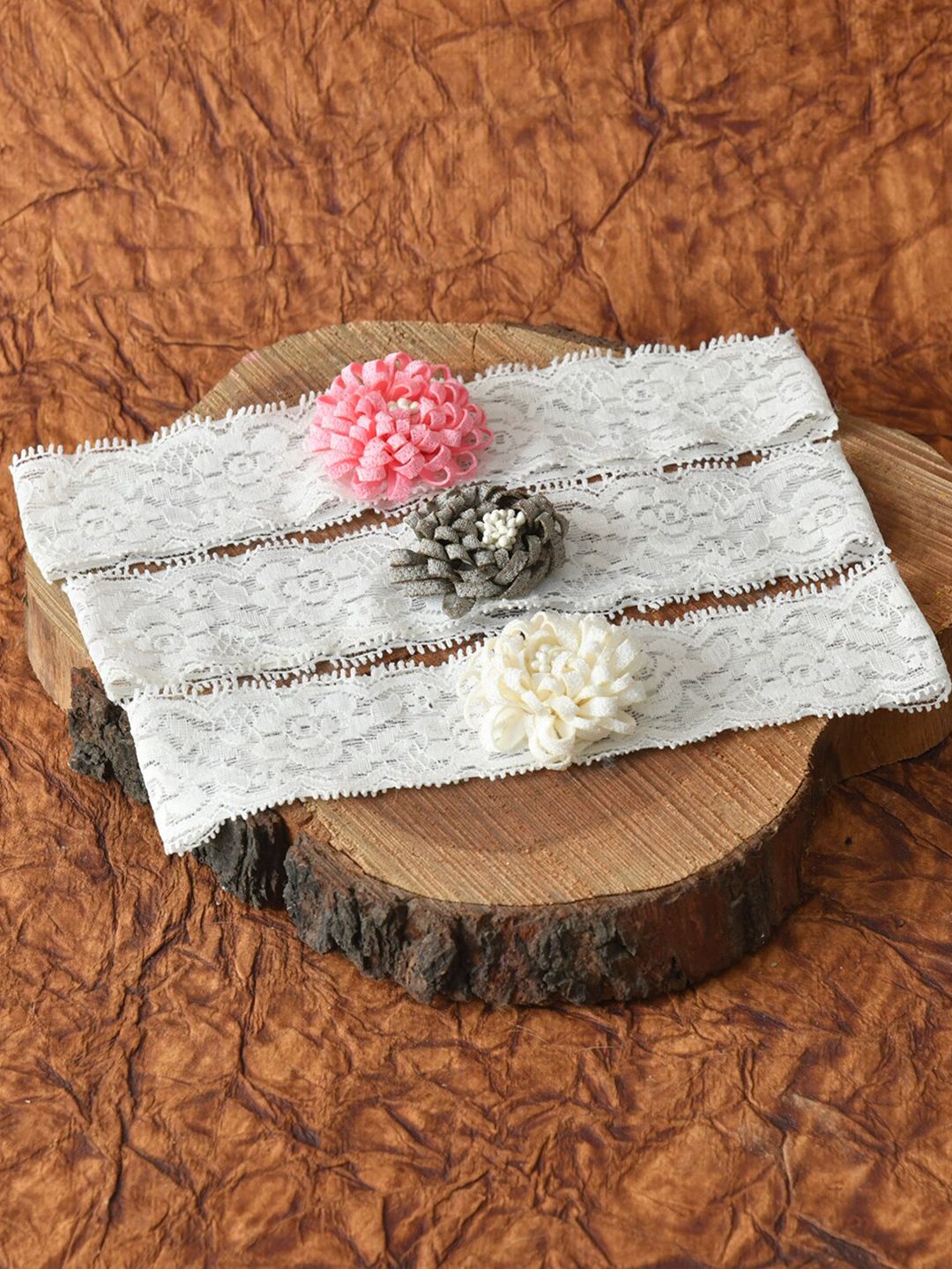 FUNKRAFTS Girls Multicoloured Set of 3 Lace Hairband-picture-51