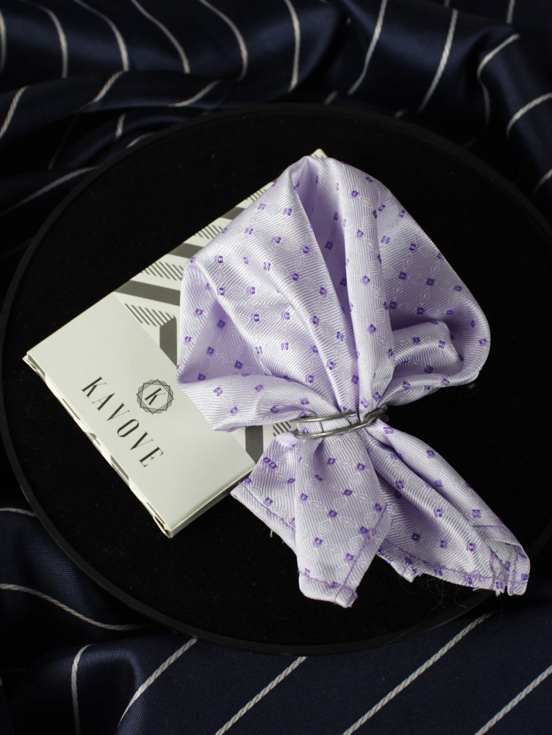 kavove KOVOVE Men Purple Printed Pocket Square-picture-14