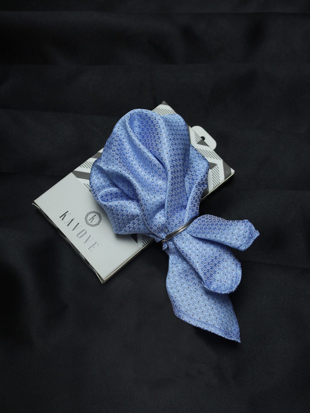 KOVOVE Men Blue Printed Pocket Square-image-28