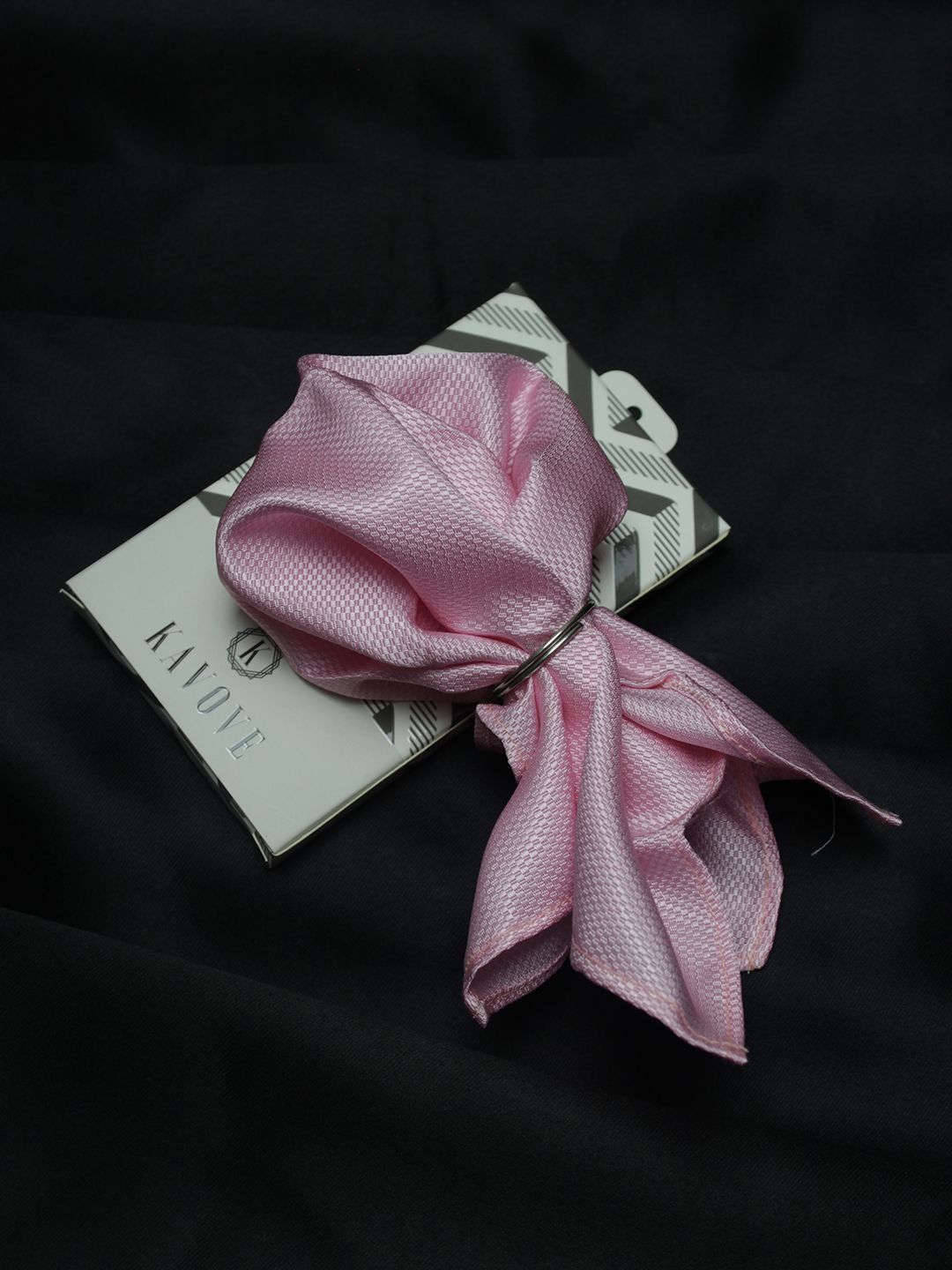 KOVOVE Men Pink Checkered Pocket Square-image-32