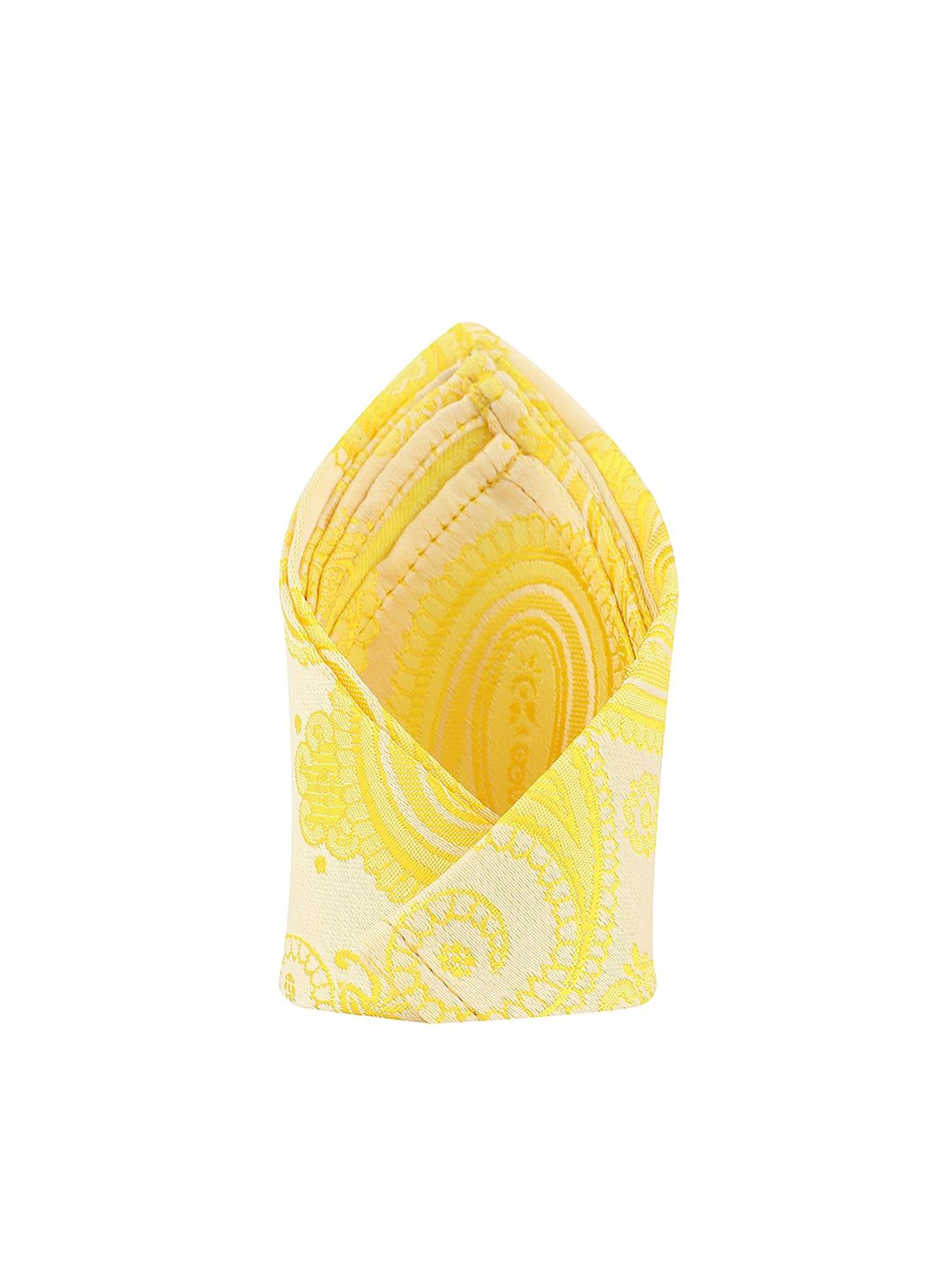 kavove KOVOVE Men Yellow & White Printed Pocket Square-picture-56