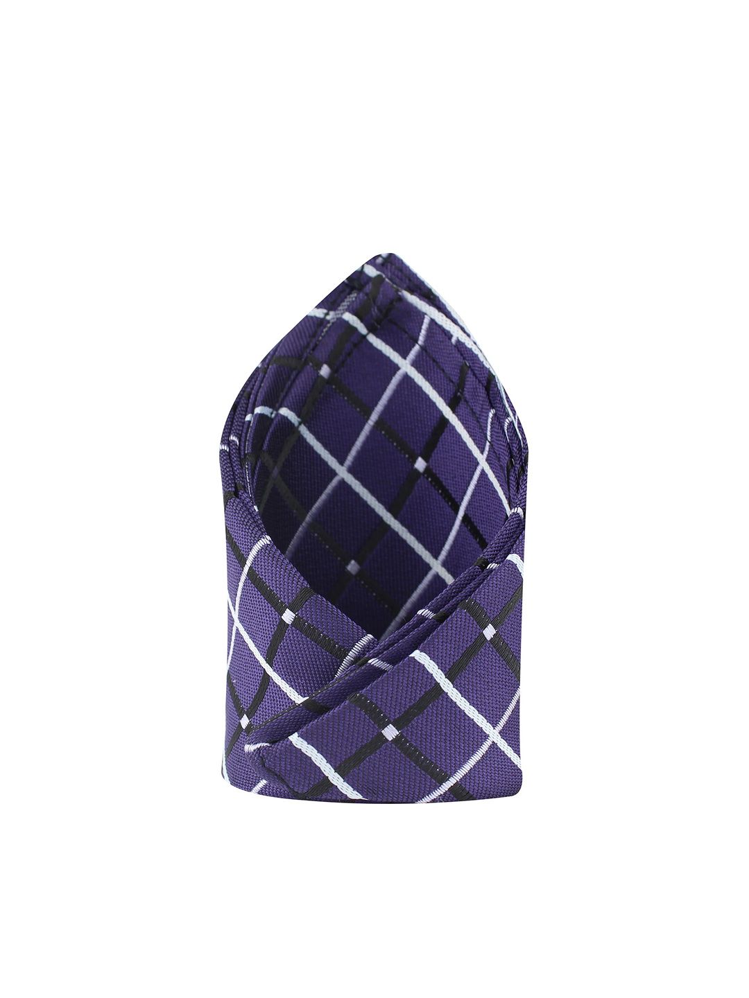 kavove KOVOVE Men Navy Blue & White Checked Pocket Square-picture-47