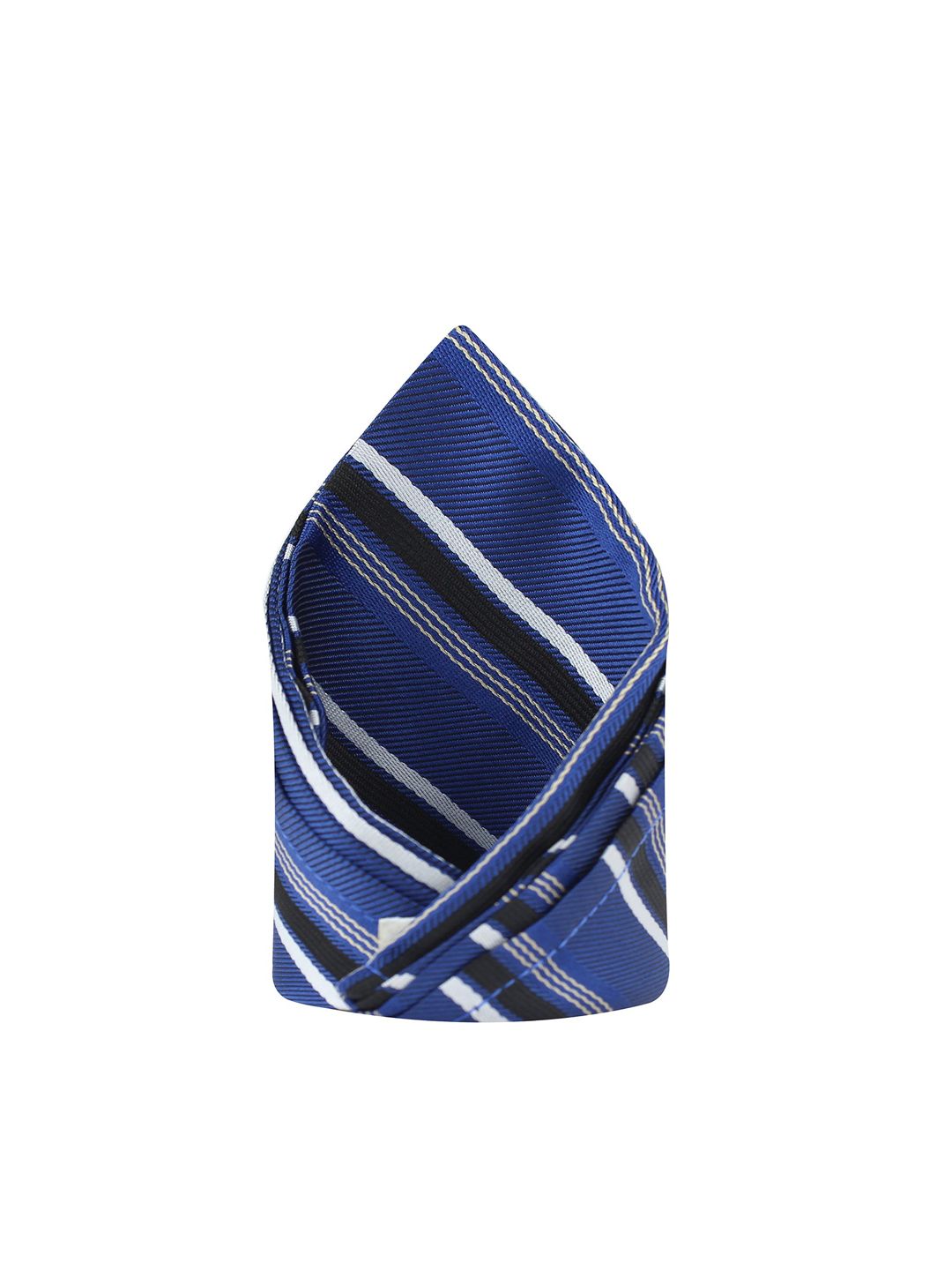 kavove KOVOVE Men Blue & Black Striped Pocket Square-picture-10