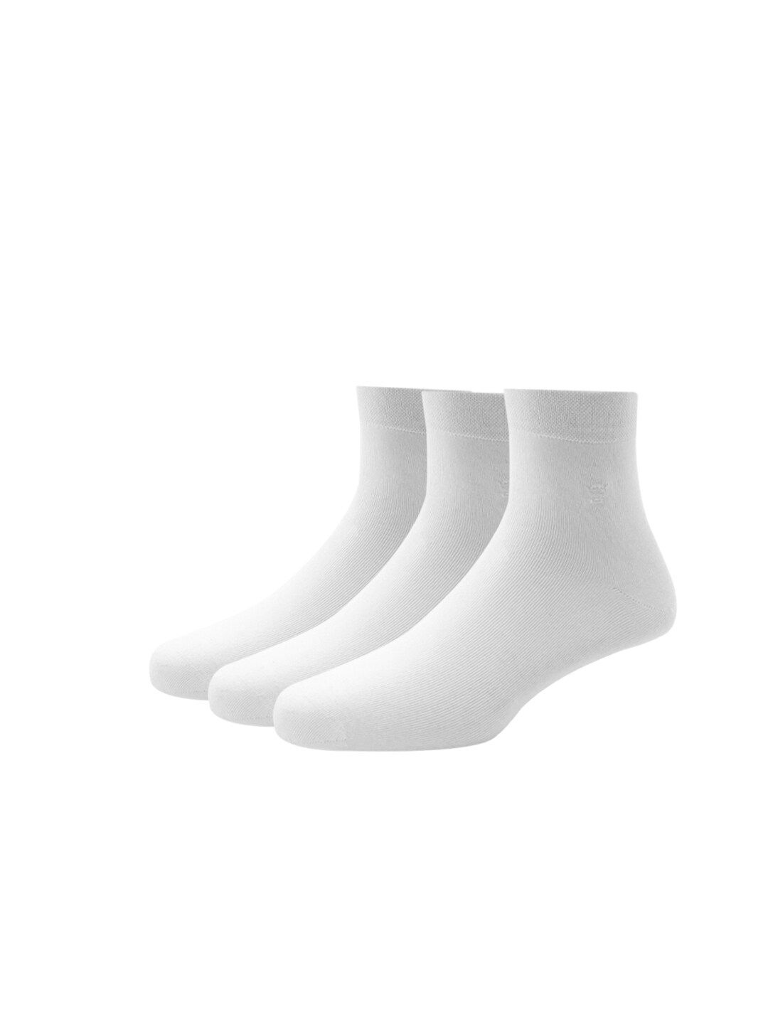Louis Philippe Men White Pack of 3 Cotton Above-Ankle Length Socks-picture-40