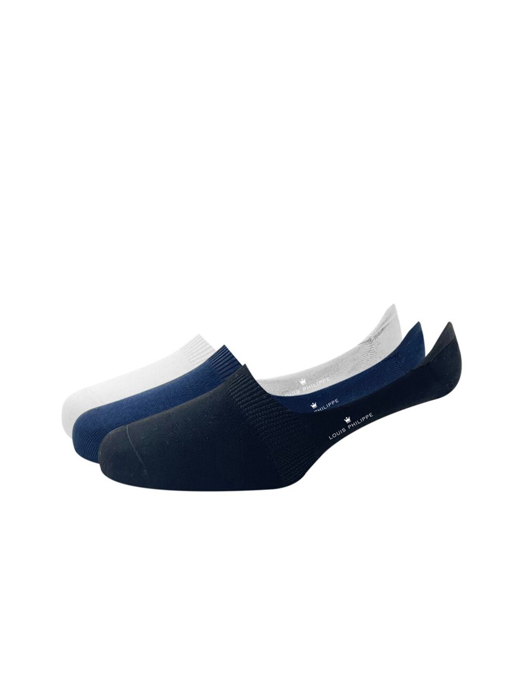 Louis Philippe Men Pack of 3 White Solid Shoe Liners-picture-37