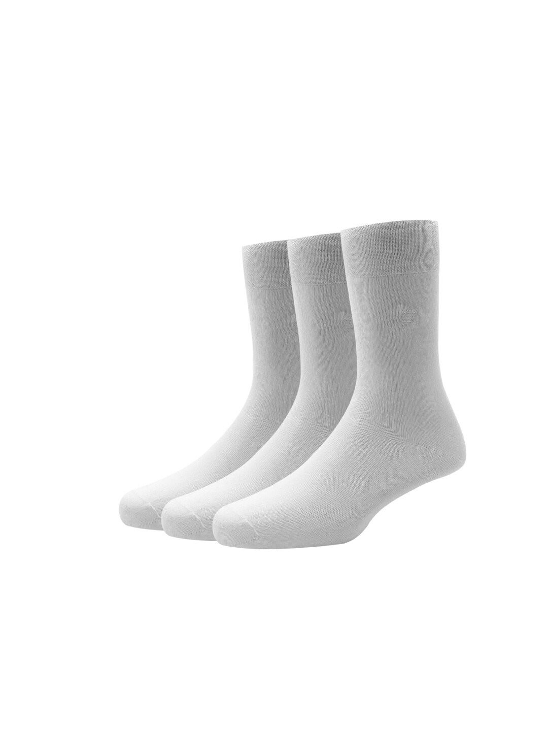 Louis Philippe Men Pack of 3 White Calf Length Socks-picture-21
