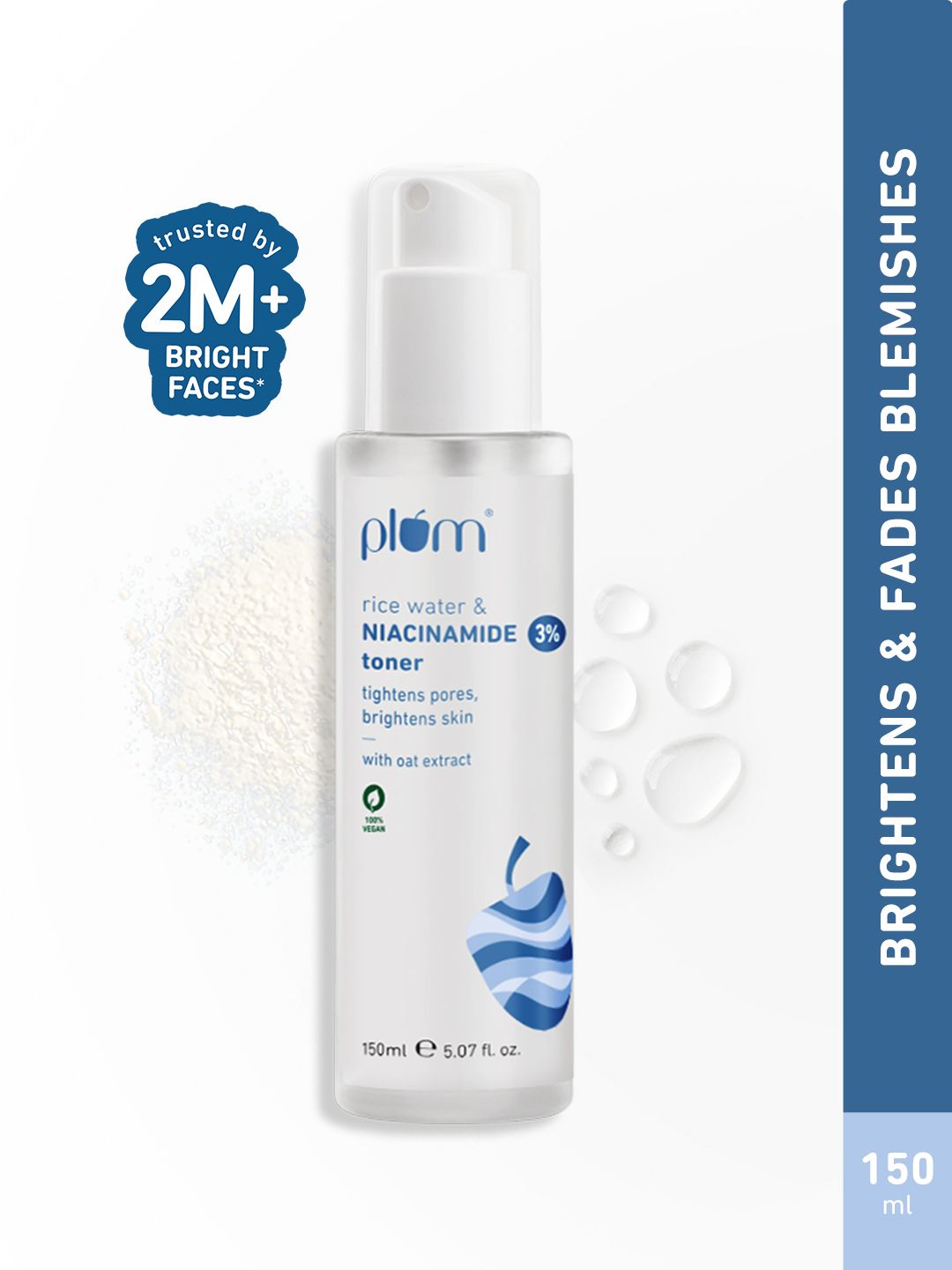 Plum 3% Niacinamide Alcohol-Free Toner With Rice Water To Reduce Pores & Blemishes - 150ml