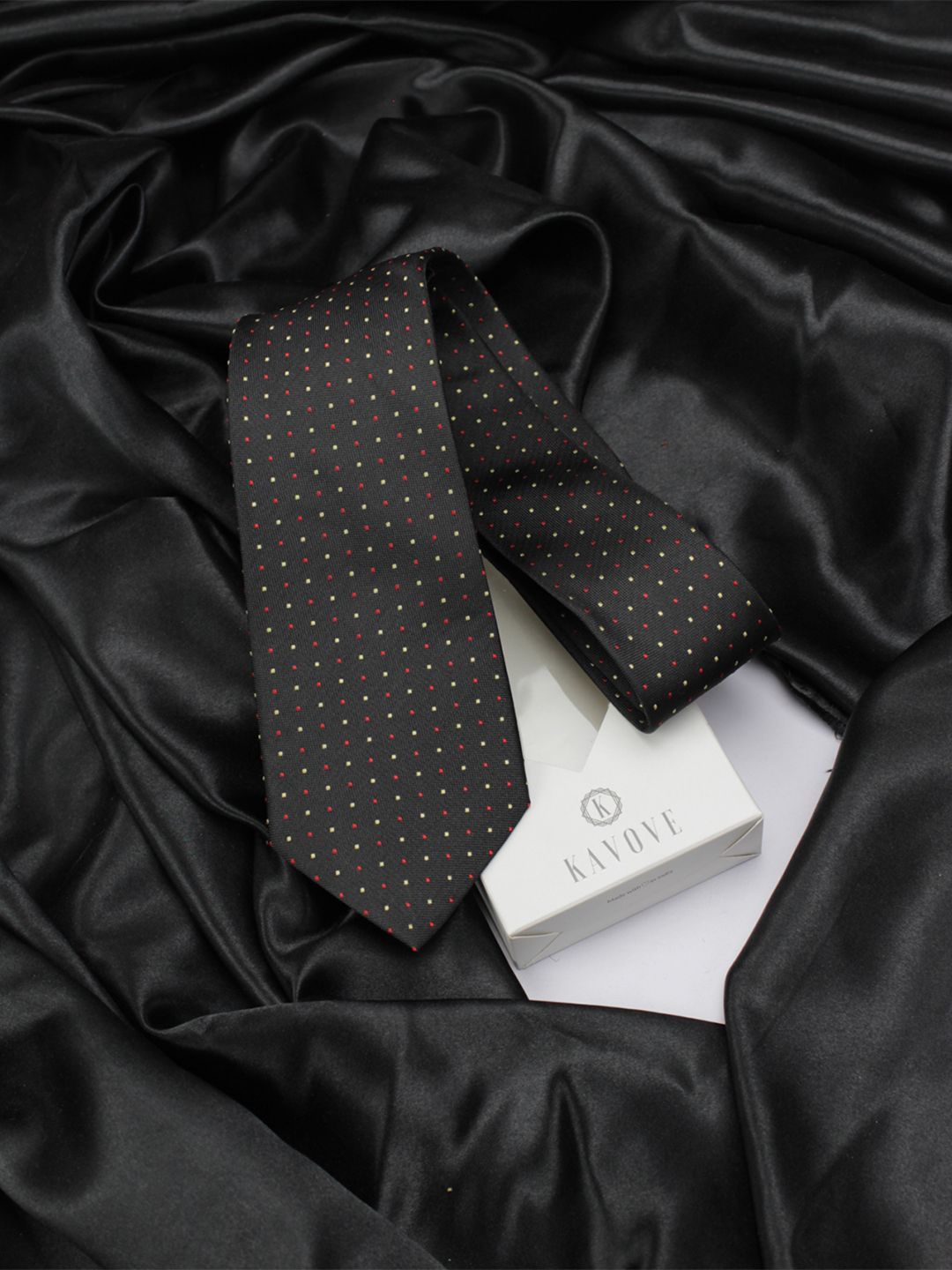 kavove KOVOVE Men Black & Red Printed Broad Tie-picture-39
