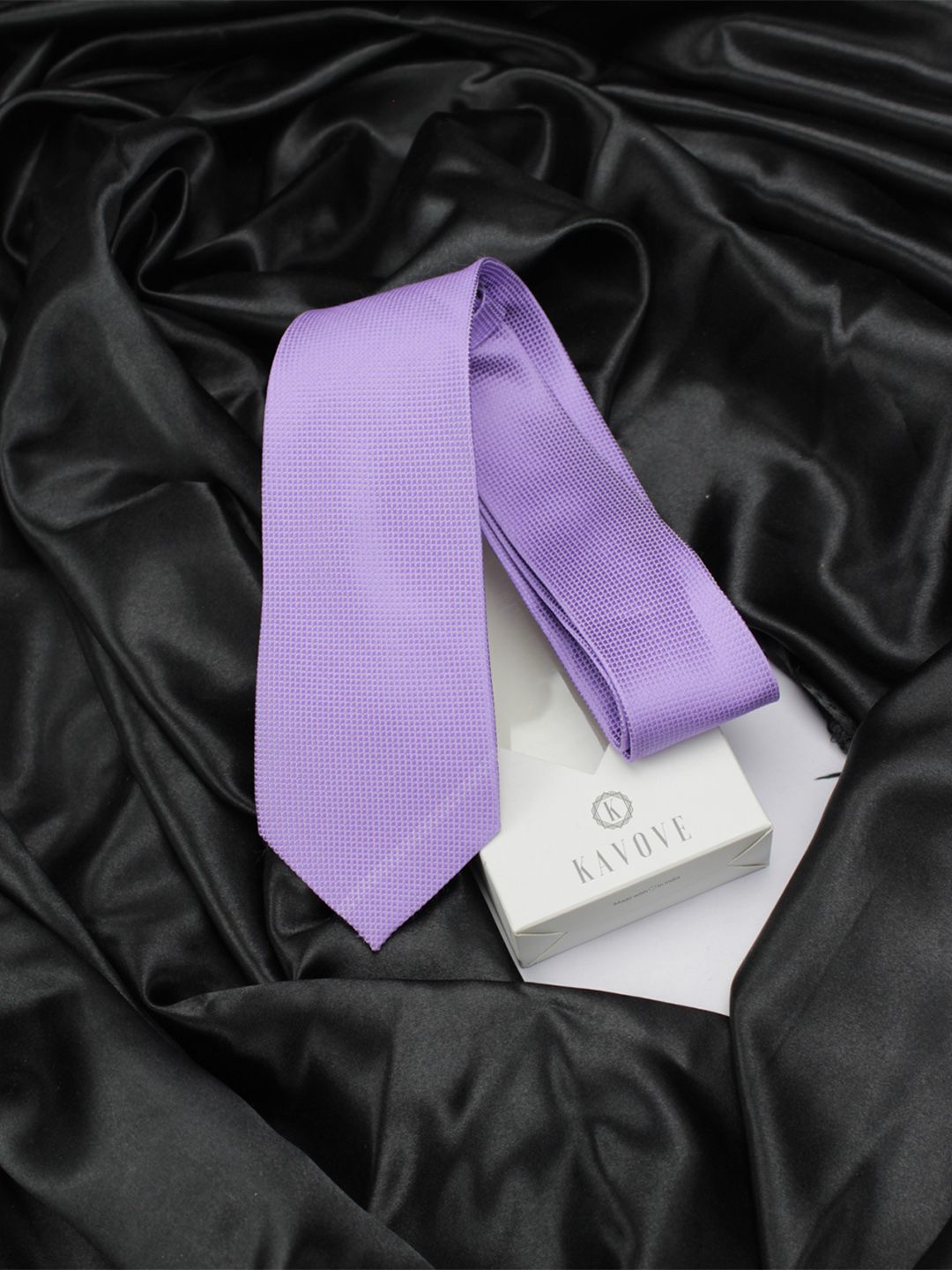 kavove KOVOVE Men Purple Woven Design Broad Tie-picture-21