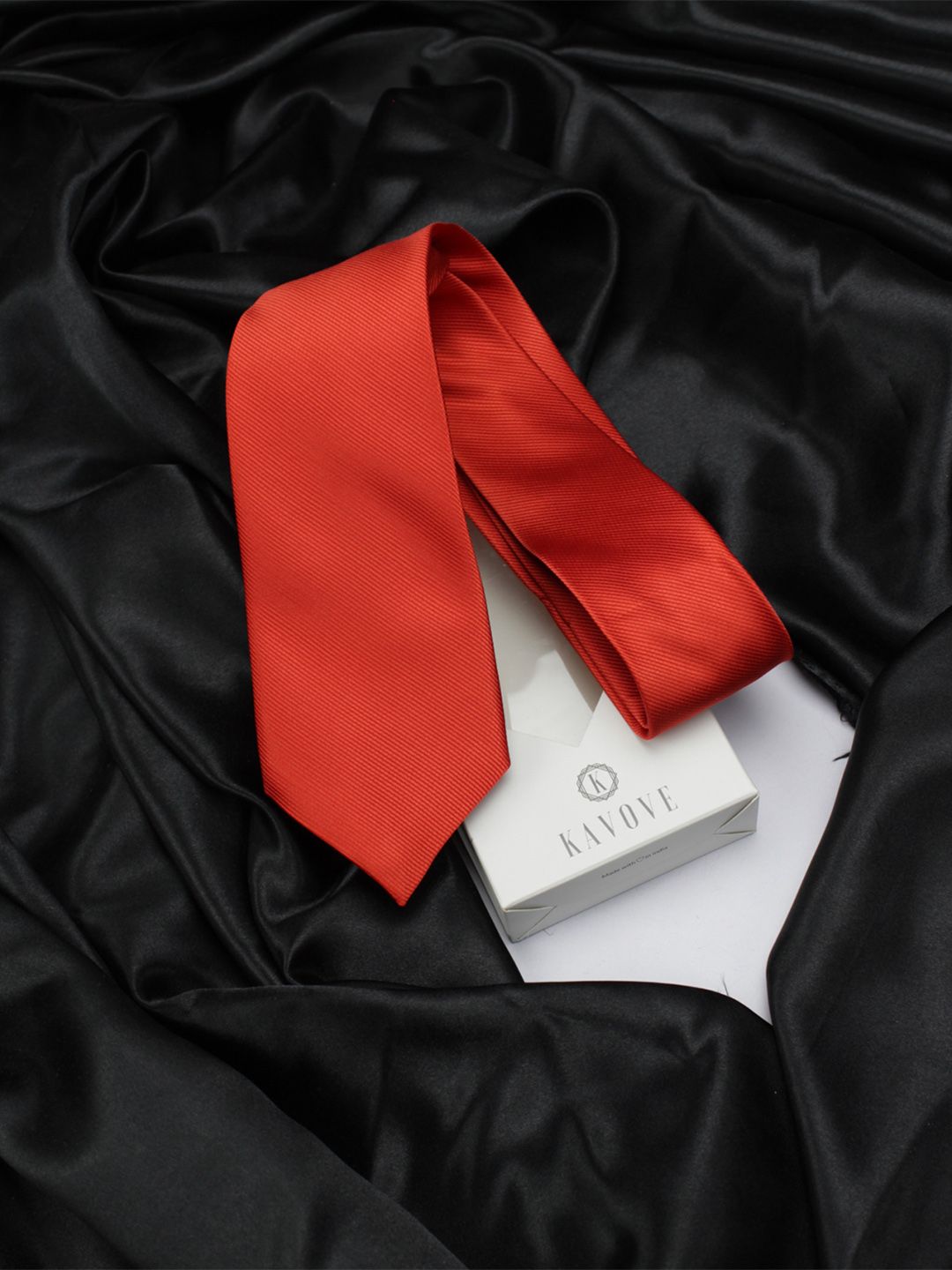 kavove KOVOVE Men Red Woven Design Broad Tie-picture-22