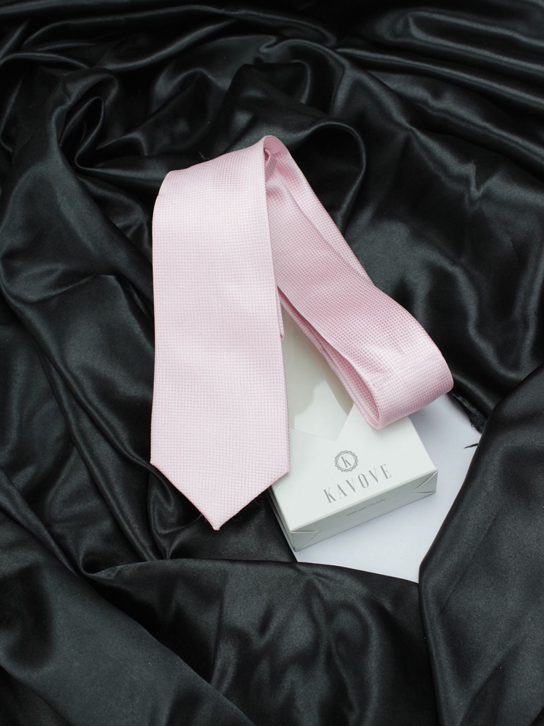 kavove KOVOVE Men Pink Checked Broad Tie-picture-21