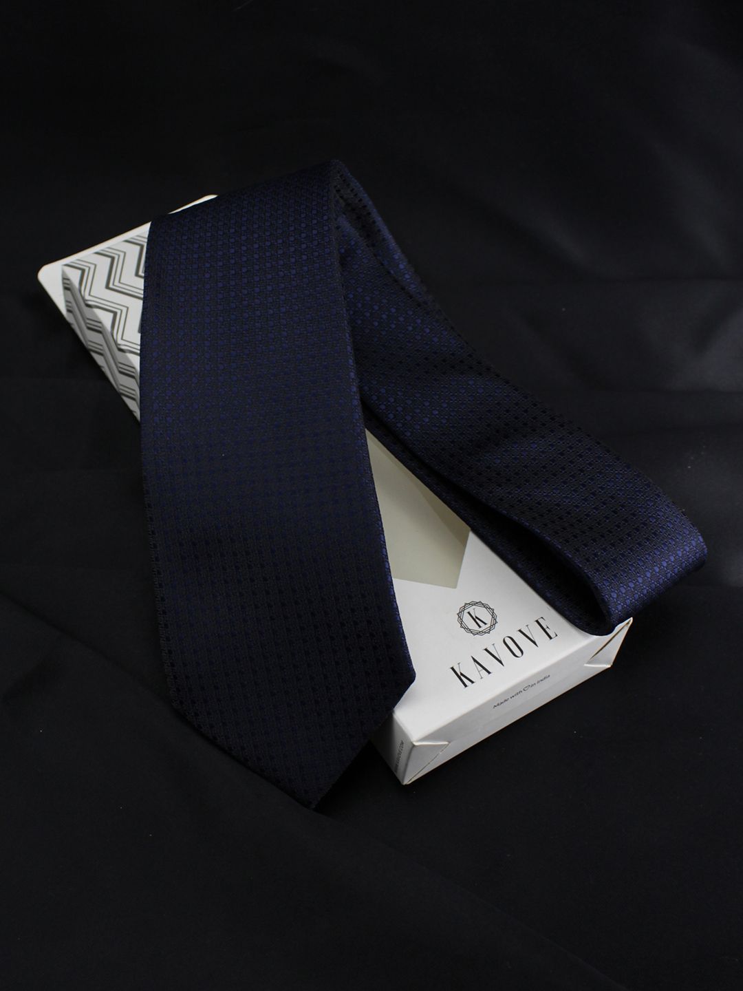 kavove KOVOVE Men Blue Woven Design Broad Tie-picture-24