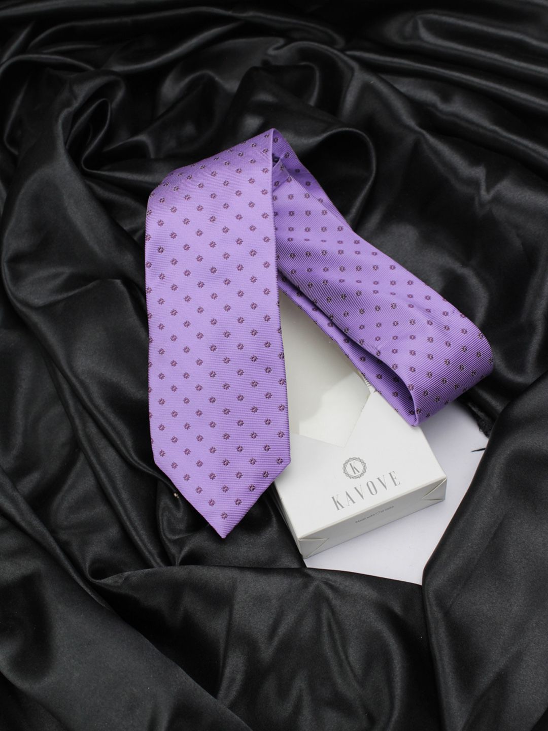 kavove KOVOVE Men Purple & Burgundy Woven Design Broad Tie-picture-34
