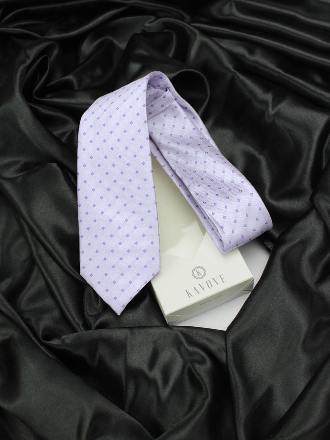 kavove KOVOVE Men Purple Woven Design Broad Tie-picture-18