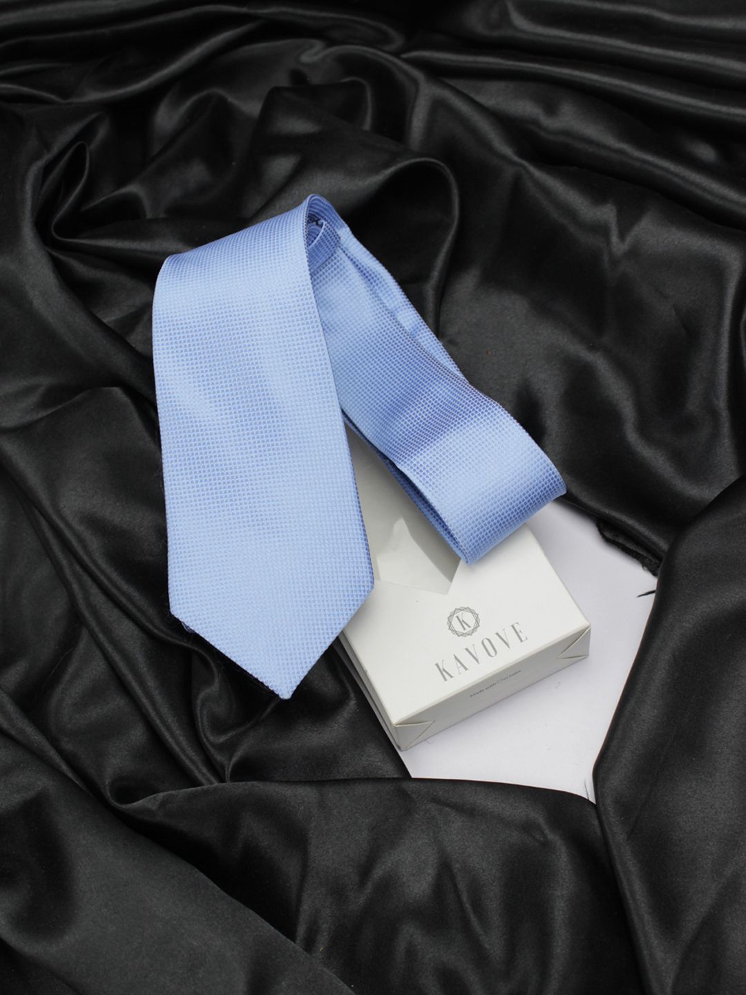 kavove KOVOVE Men Blue Woven Design Broad Tie-picture-19