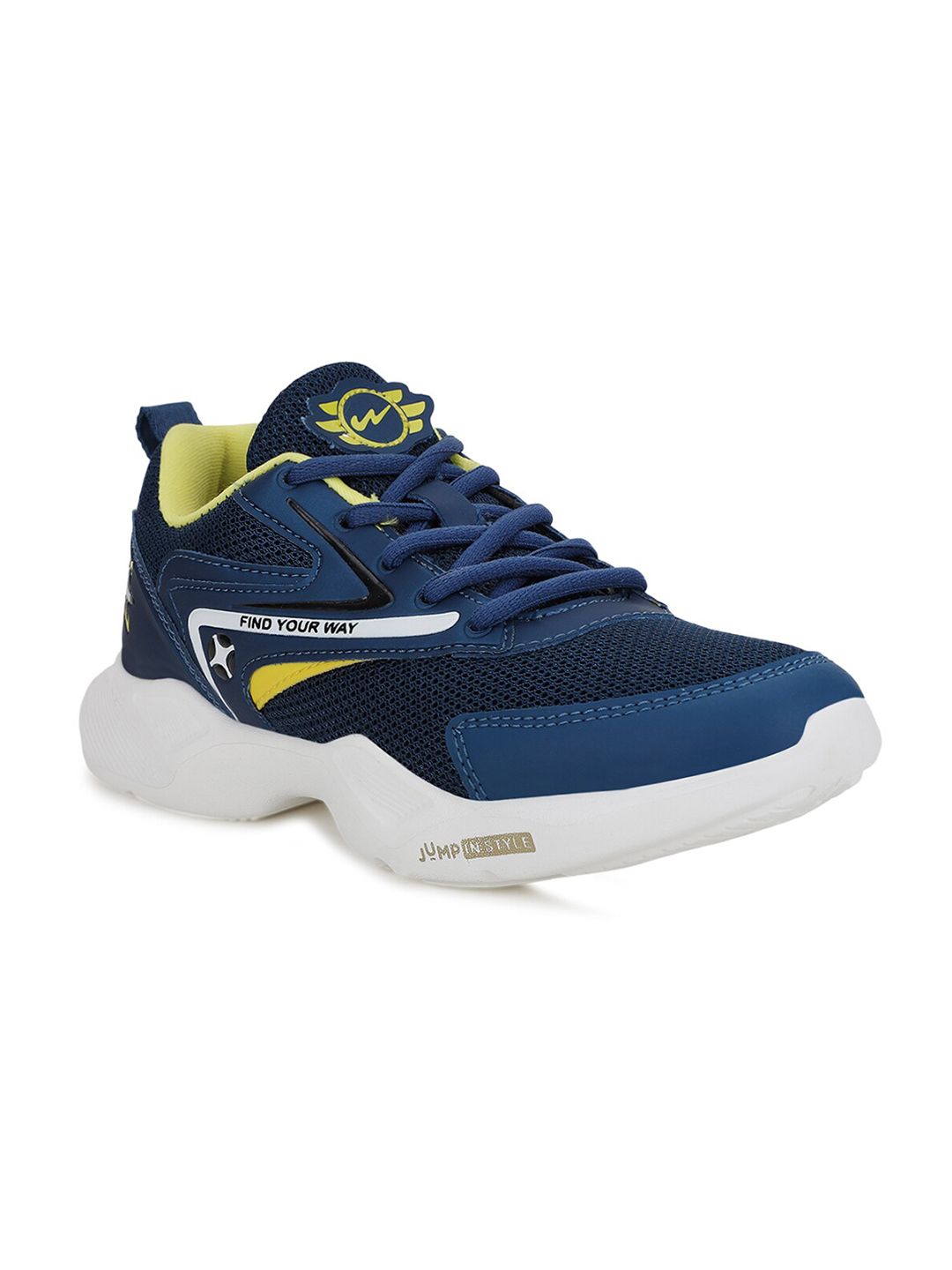 Campus Kids Navy Blue Solid Mesh Running Shoes-image-48