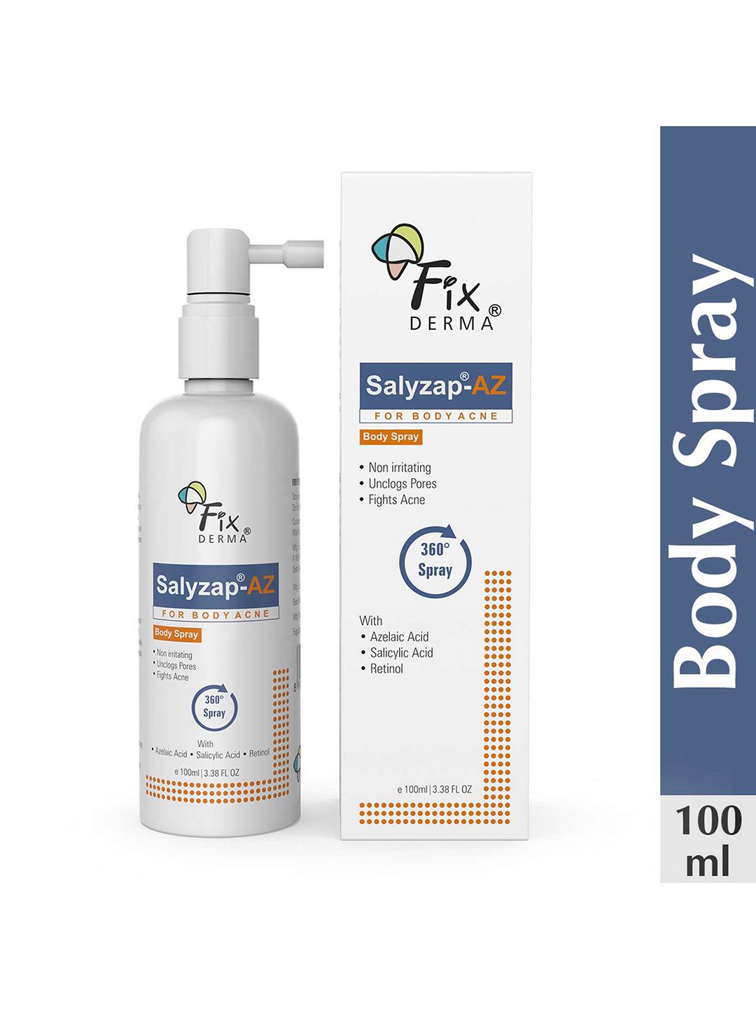 FIXDERMA 2% Salicylic Acid + 2% Azelaic Acid Salyzap AZ Acne Body Spray - 100ml-picture-30