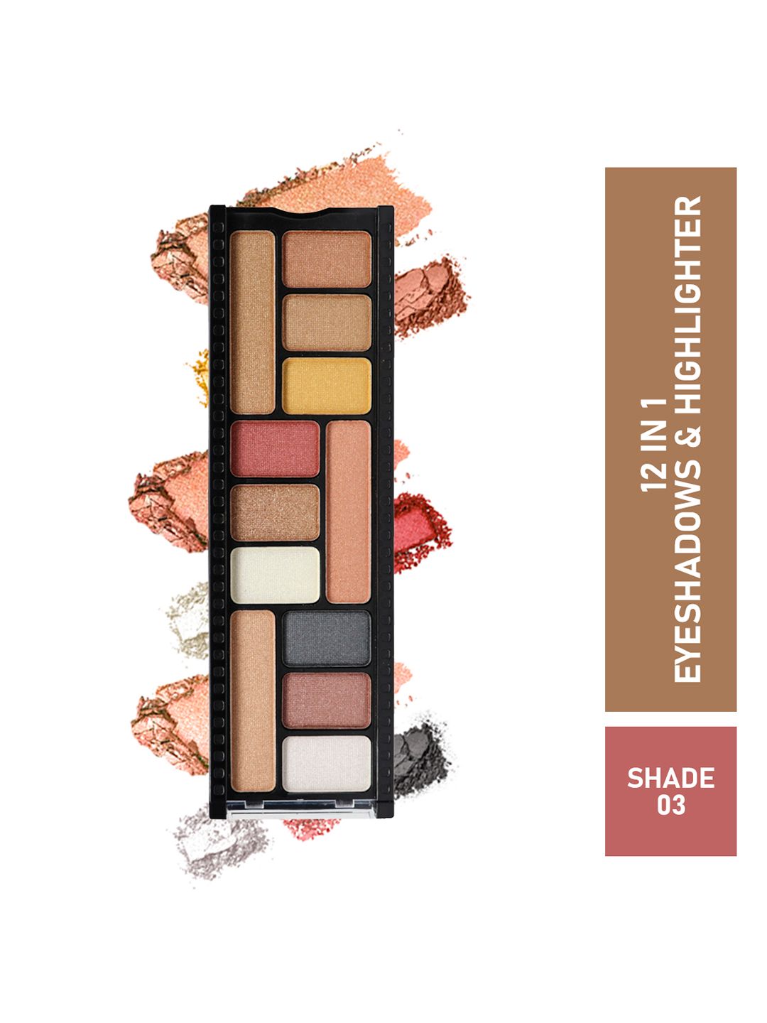 Half N Half Multicoloured 12 in 1 Eyeshadow & Highlighter Palette Makeup Kit 03 -12 gm-picture-28