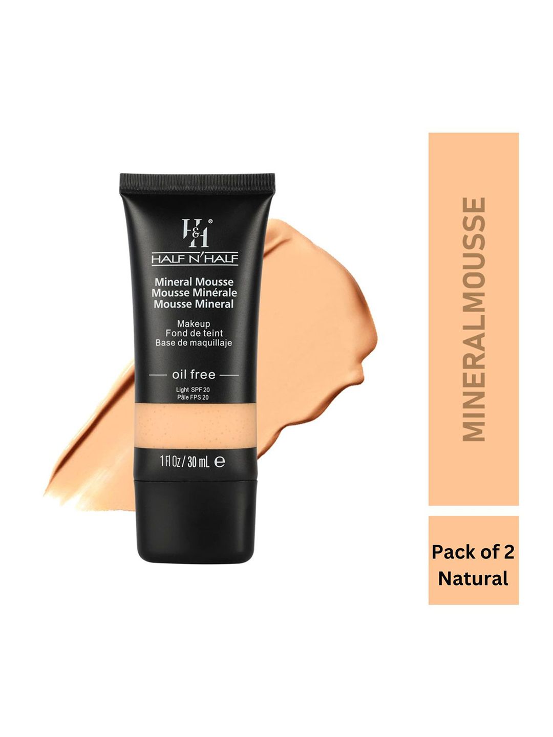 Half N Half Cream-Coloured Mineral Mousse Oil Free Foundation Light SPF 20 - 30 ml-picture-31