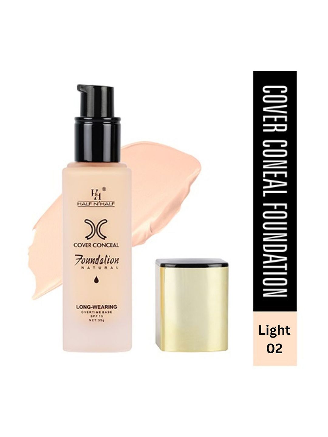 Half N Half Cover Concealer Natural Long Wearing SPF 15 Foundation 35 g - Light 02-picture-28
