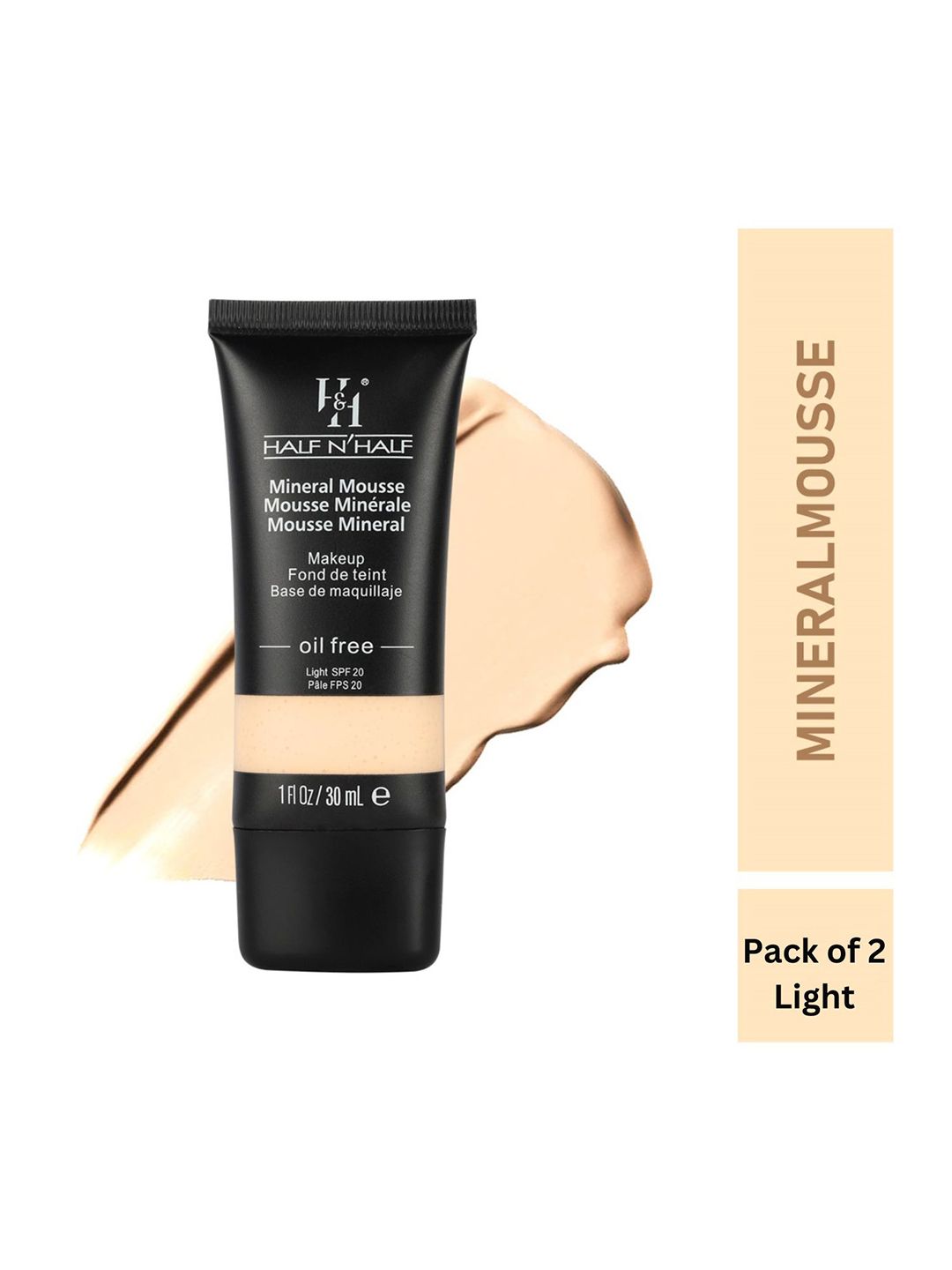Half N Half Mineral Mousse Oil Free Foundation with SPF 20 - Light 30ml-picture-29