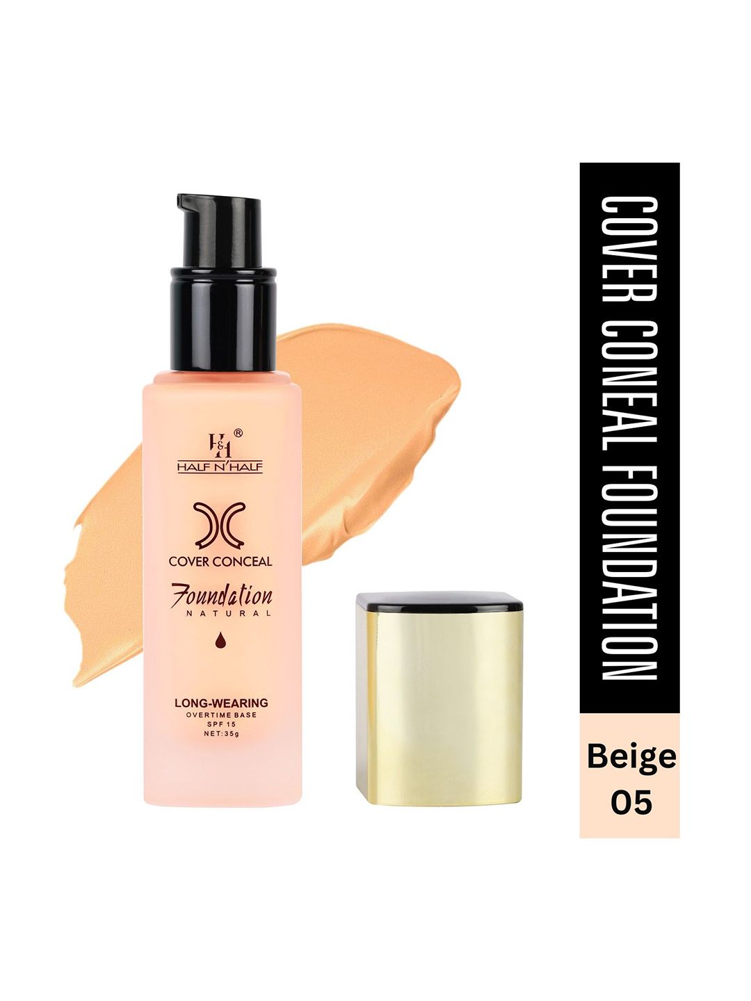 Half N Half Cover Conceal Long-Wearing Overtime Base SPF 15 Foundation - Beige 35 g-picture-0